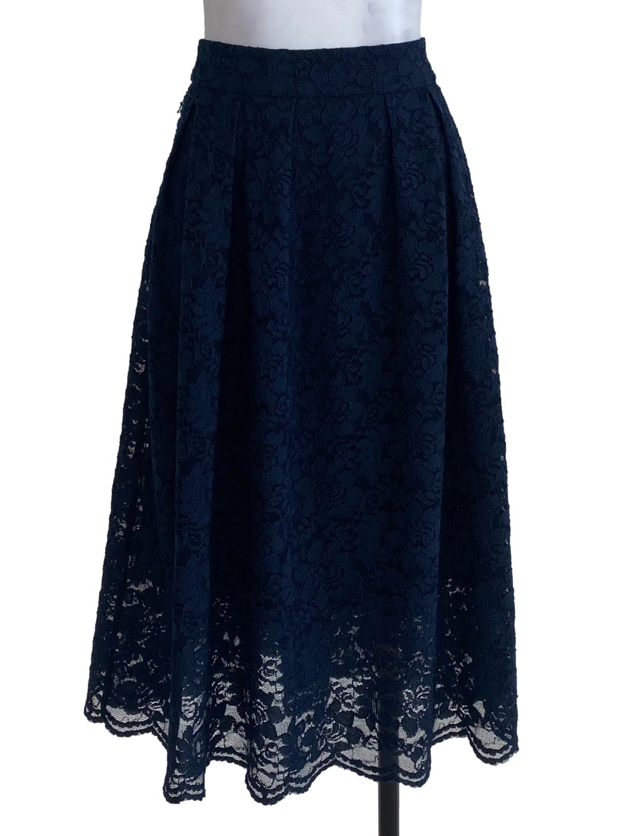 Navy Blue Laced Skirt