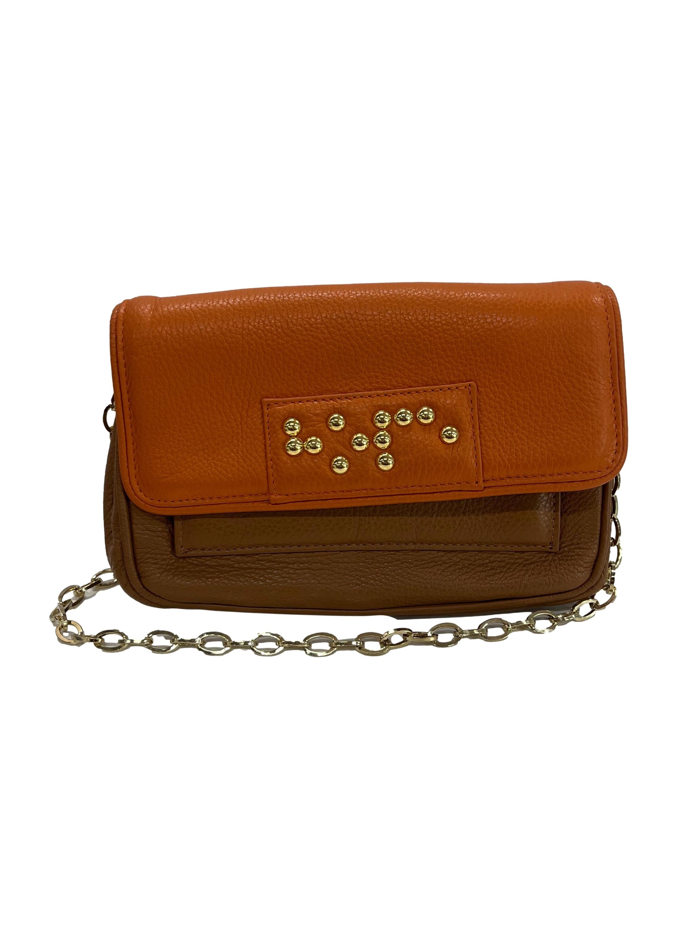 Orange Brown Chained Bag