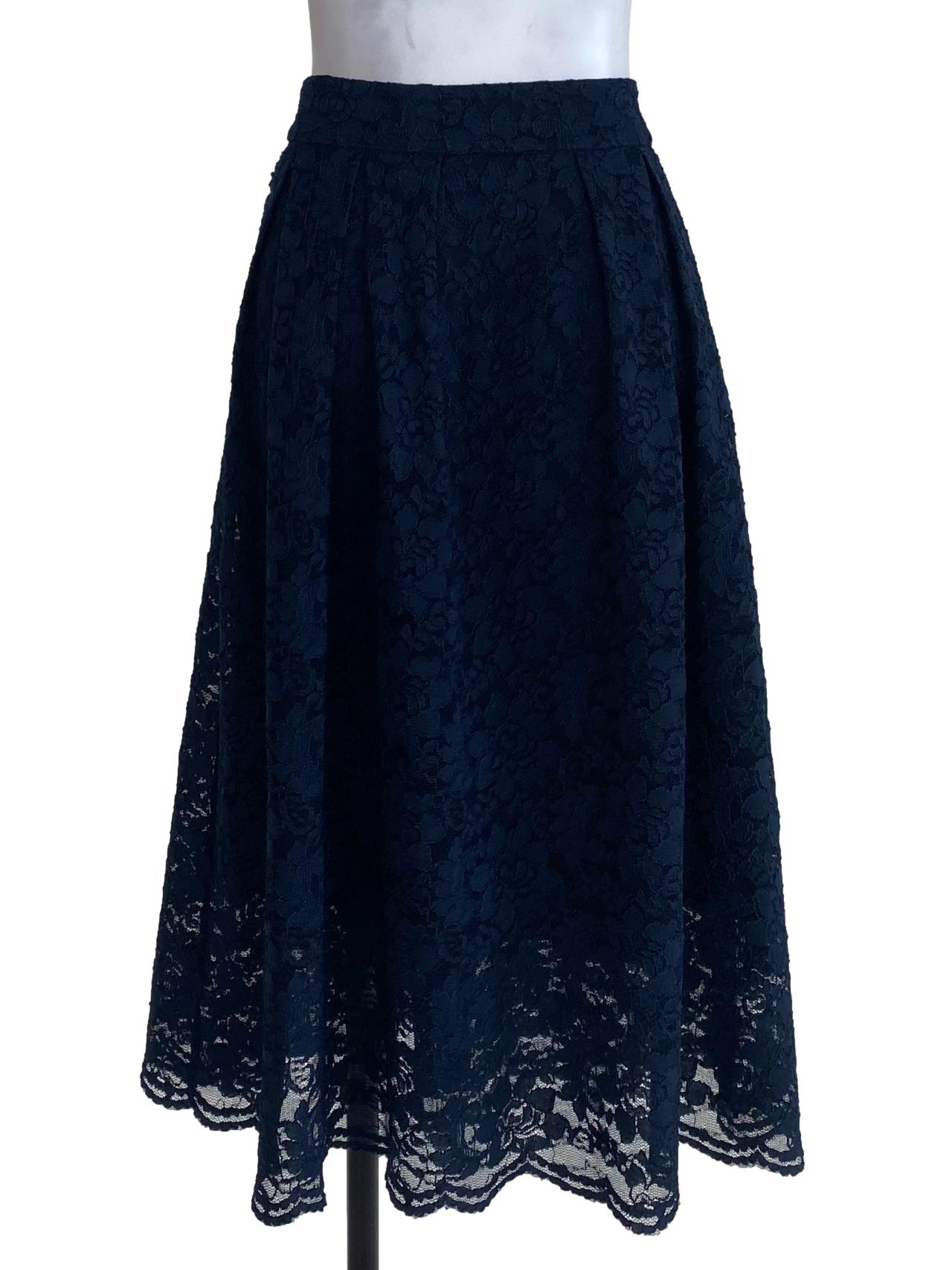 Navy Blue Laced Skirt