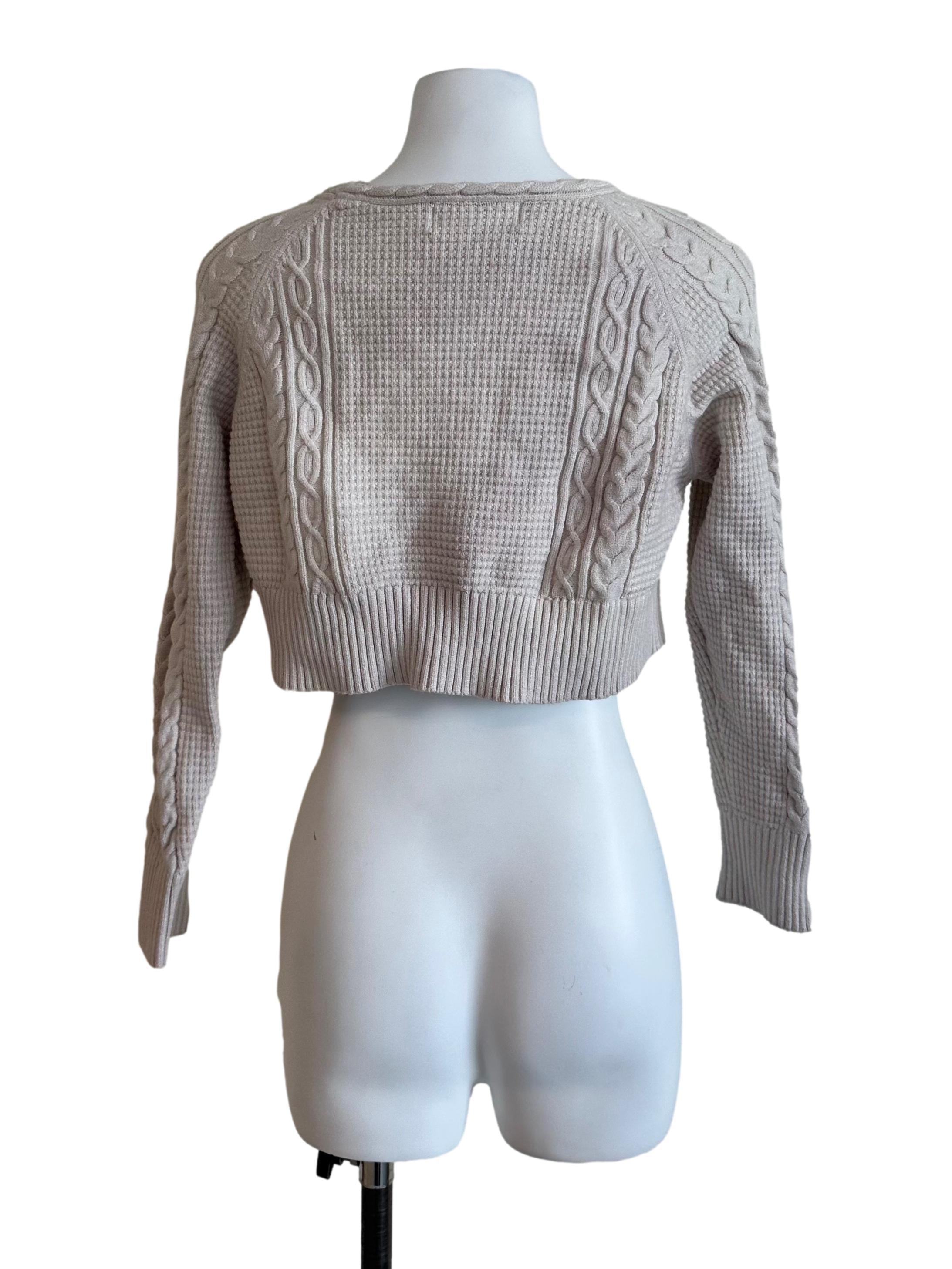 Oat Beige Knit V Neck Cardigan
