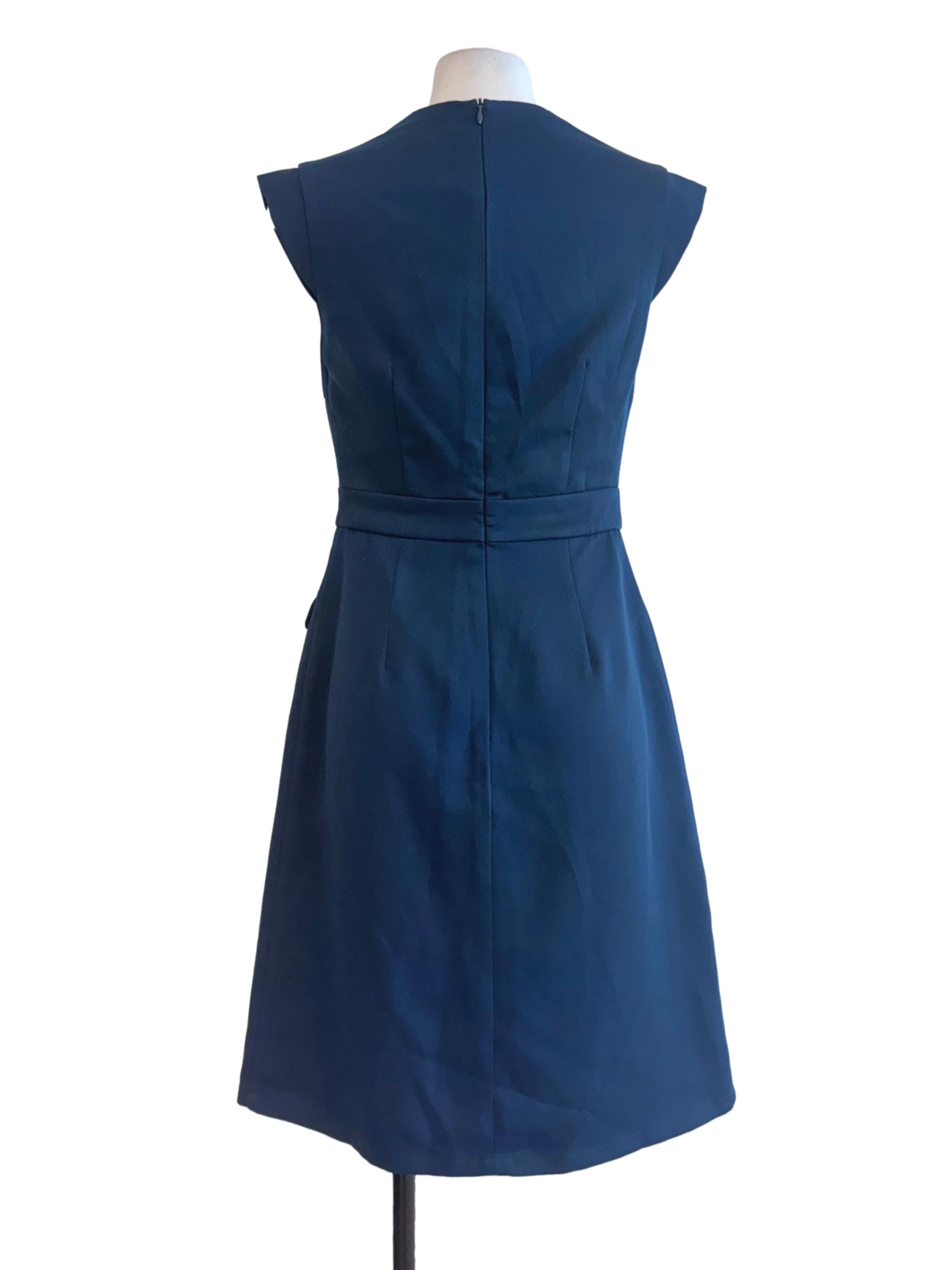 Denim Blue V-Neck A-Line Dress LB
