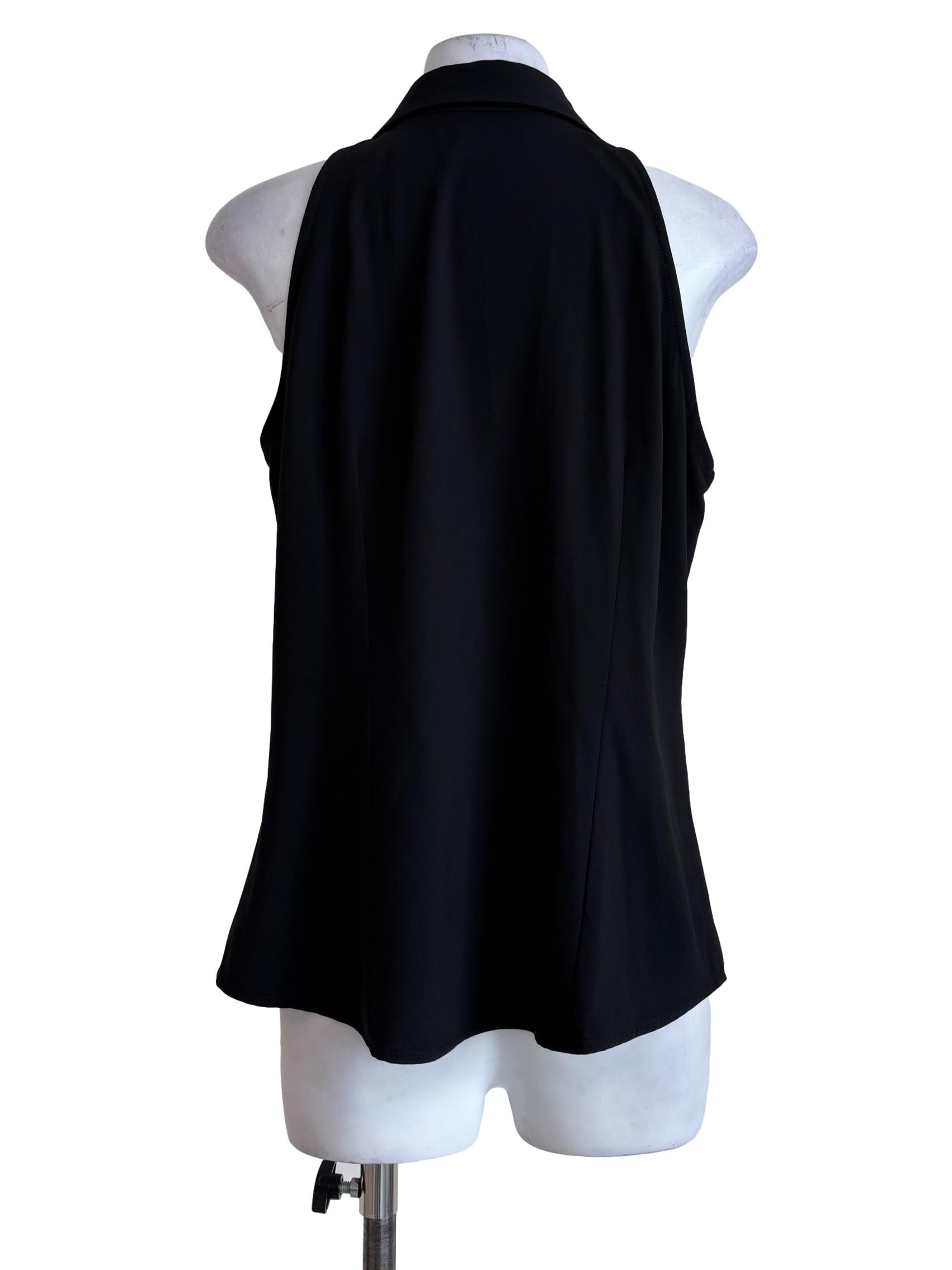 Crow Black Sleeveless Top