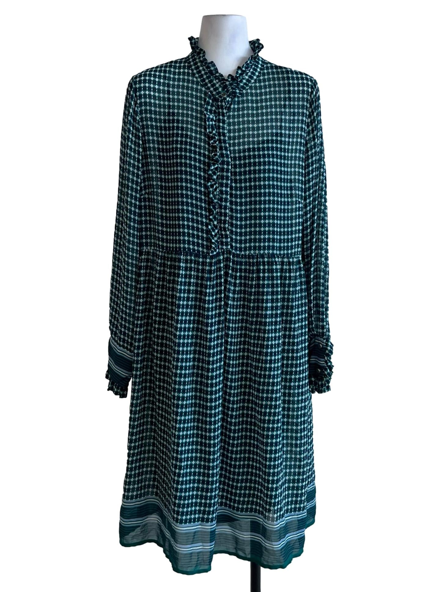 Blue Abstract Empire Dress