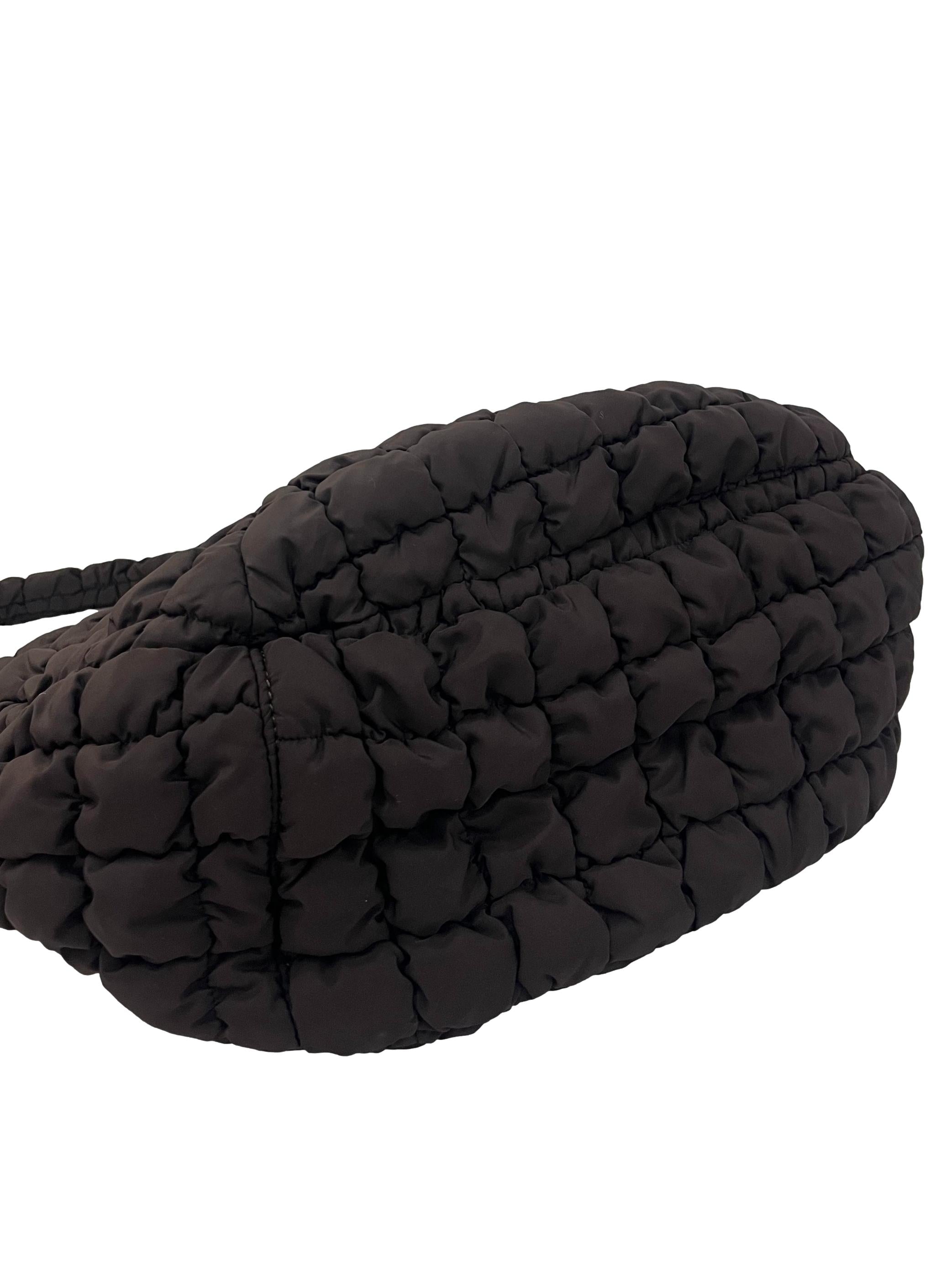 Dark Brown Quilted Oversize Bag