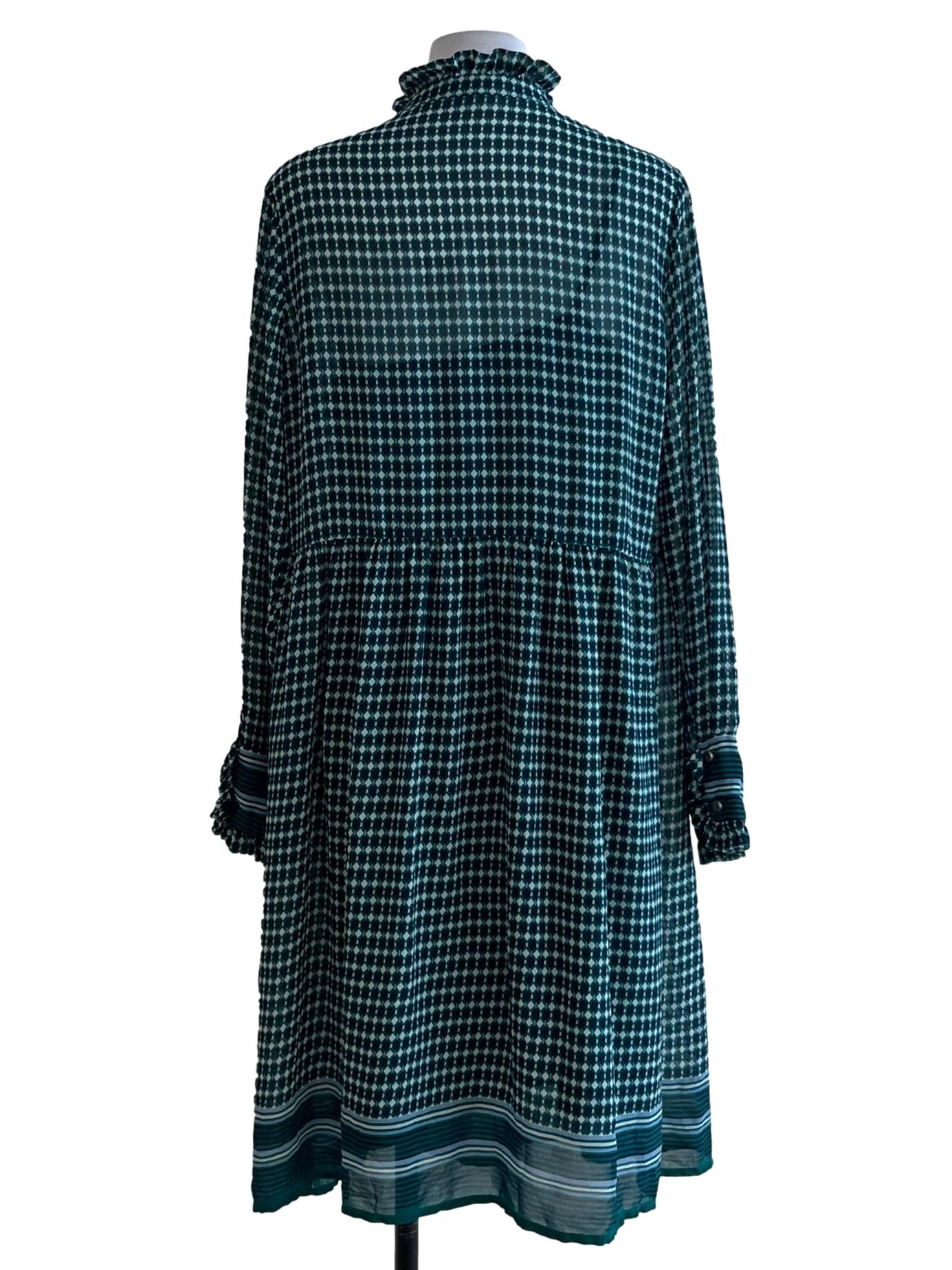 Blue Abstract Empire Dress