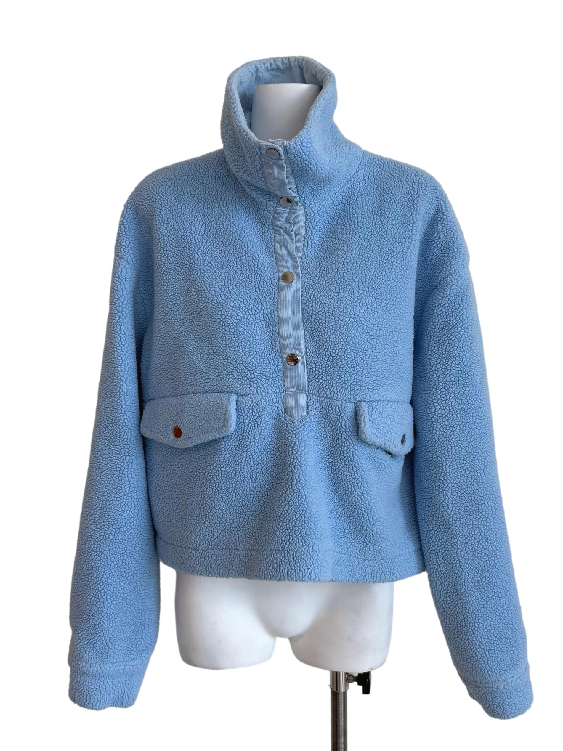 Baby Blue Fleece Trapeze High Neck Jumper