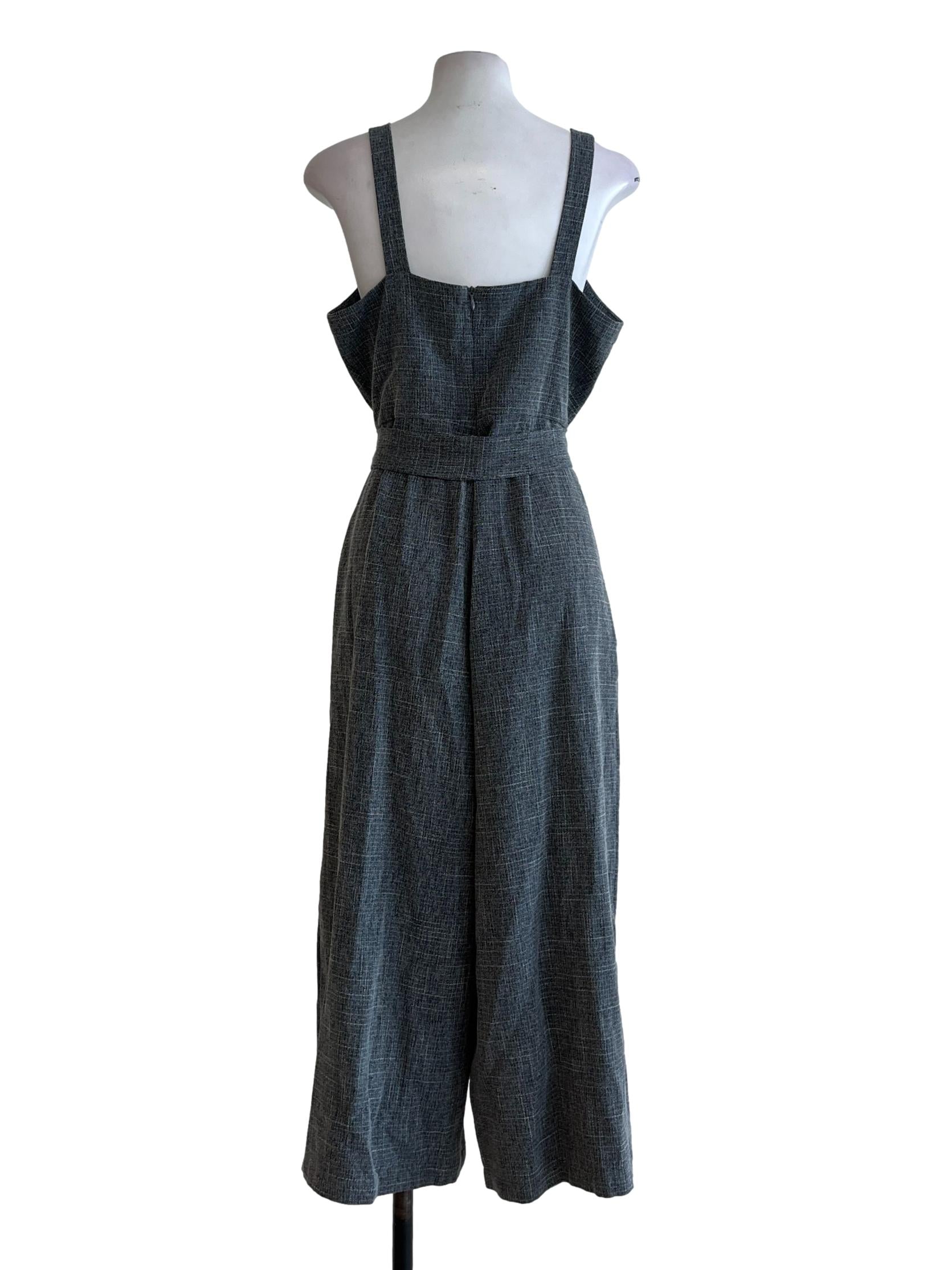 Shadow Grey Square Neck Jumpsuit