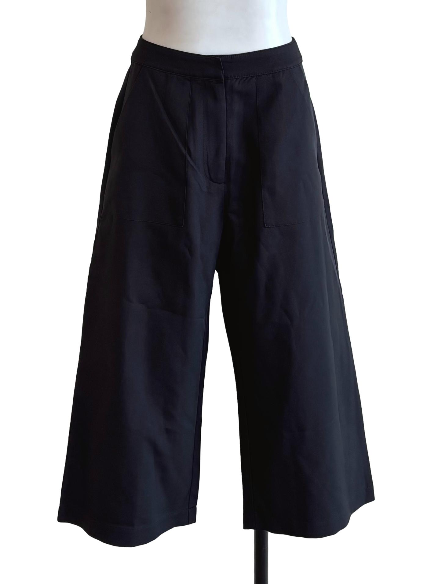 Black Wide Leg Capri Pants