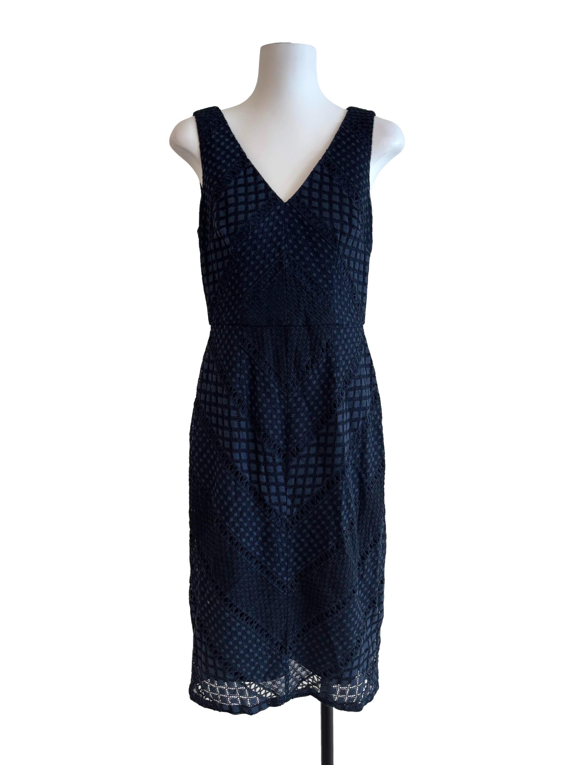 Midnight Blue Sleeveless Pencil Dress
