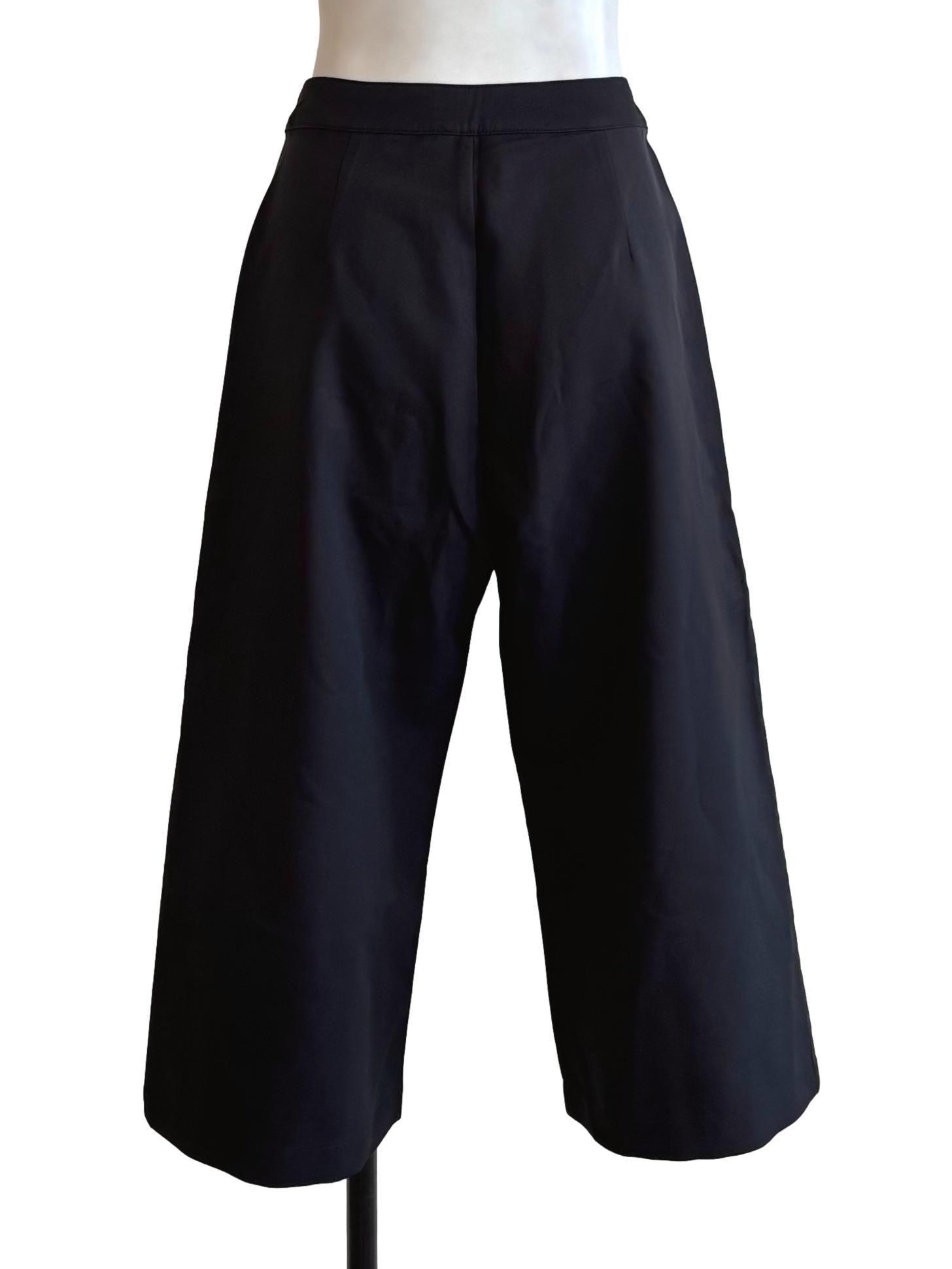 Black Wide Leg Capri Pants