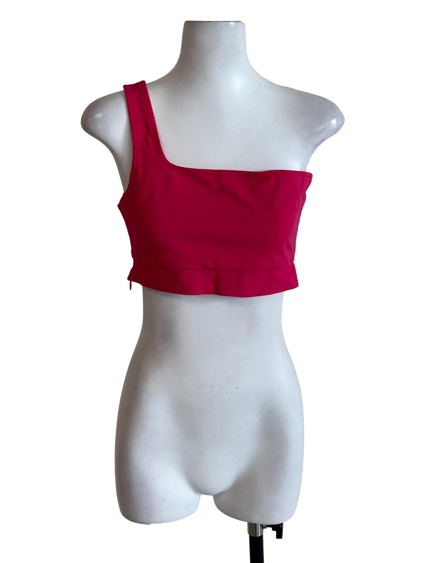 Hot Pink Asymmetric Sleeveless Top
