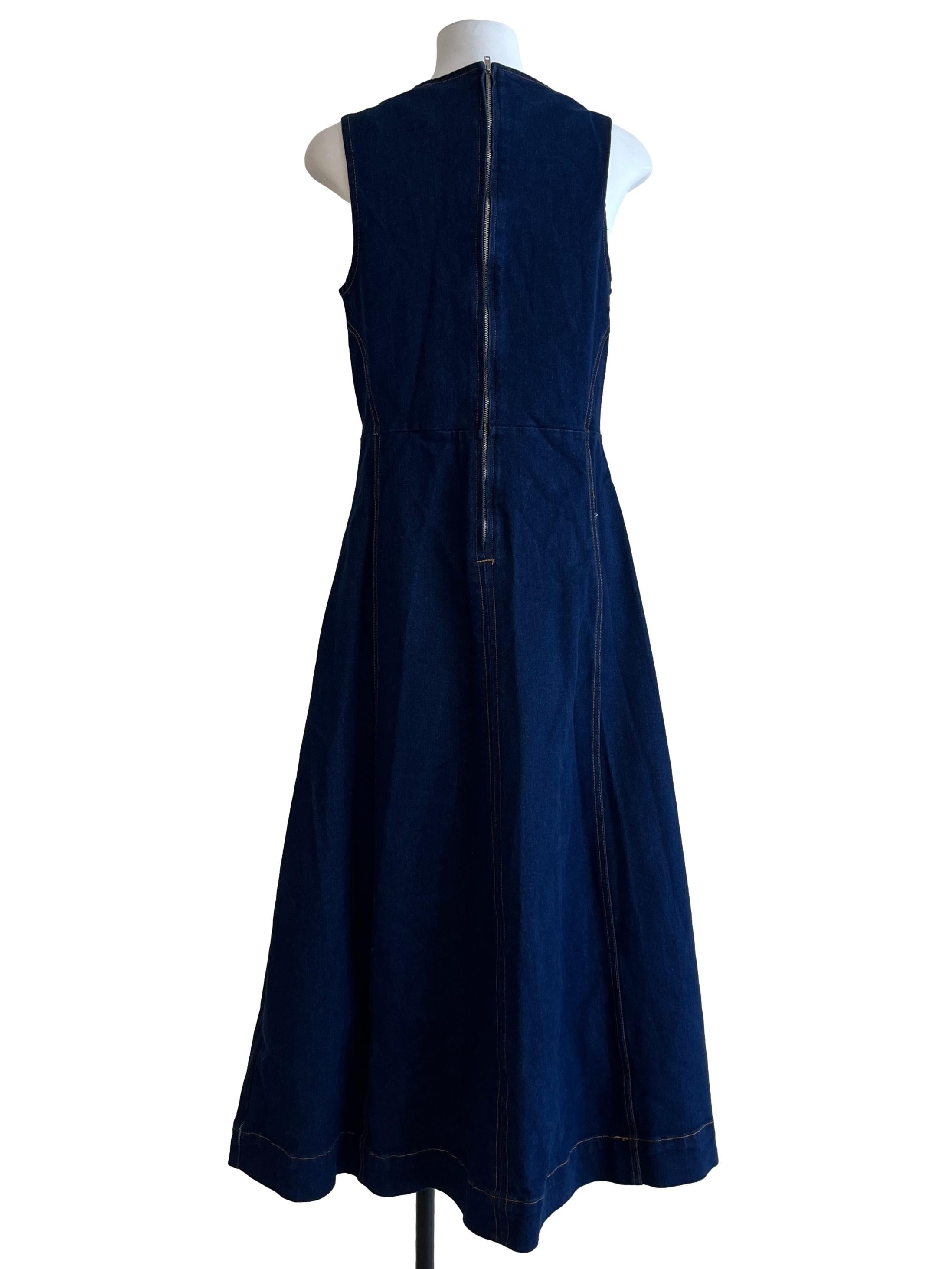 Indigo Blue Denim Sleeveless Dress