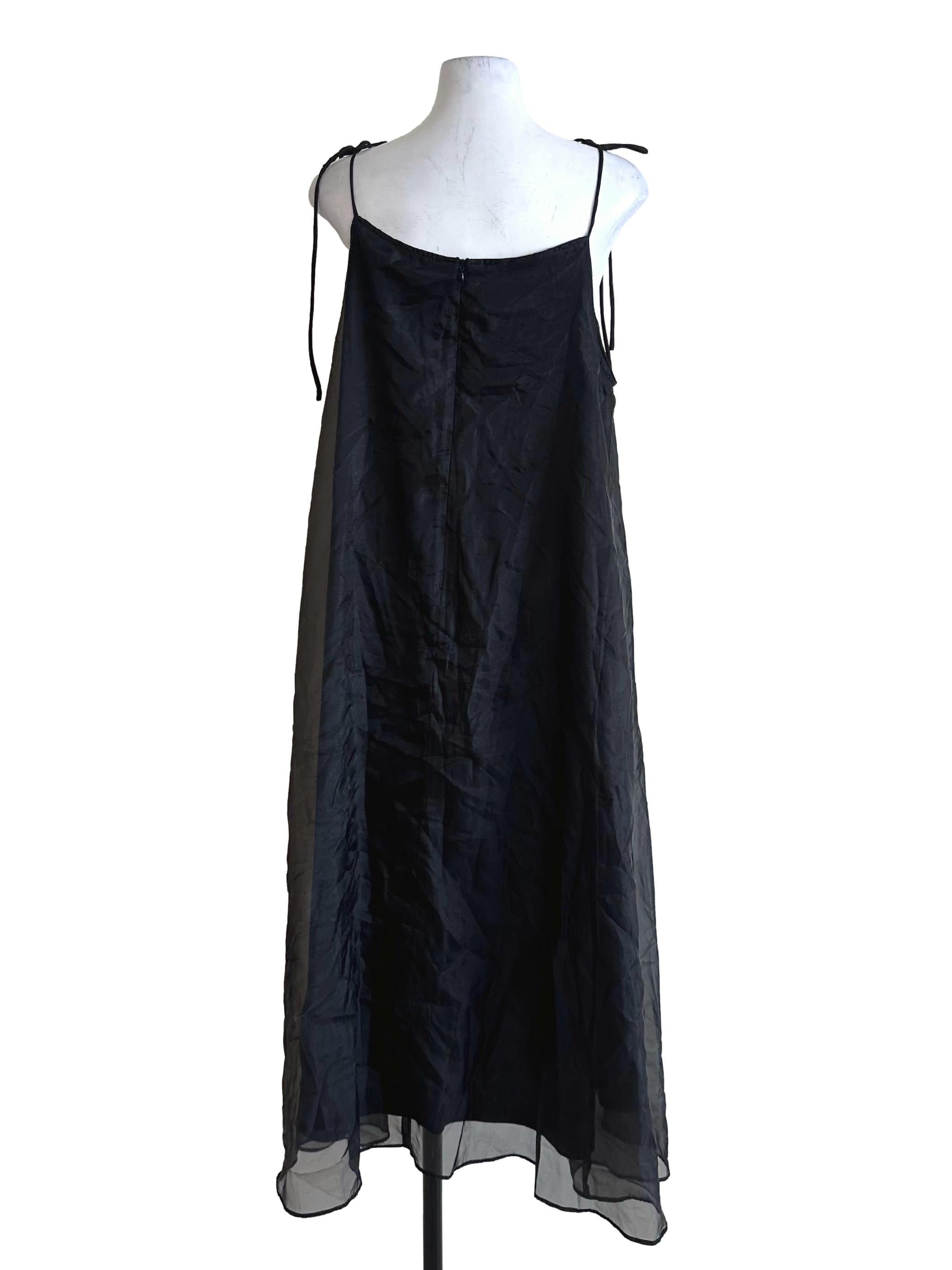 Raven Black Scoop Organza Dress