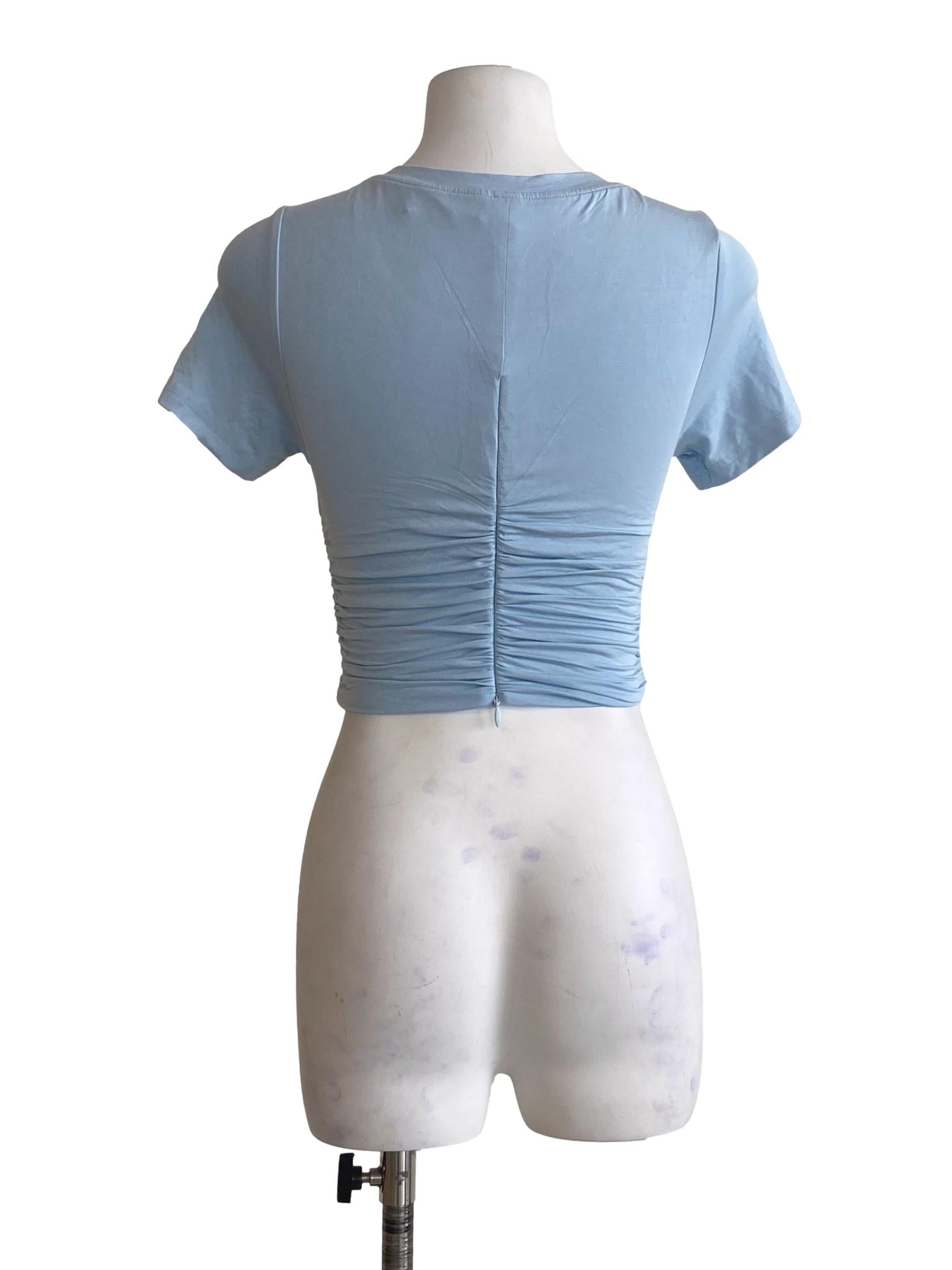 Sky Blue Fit Crop Top