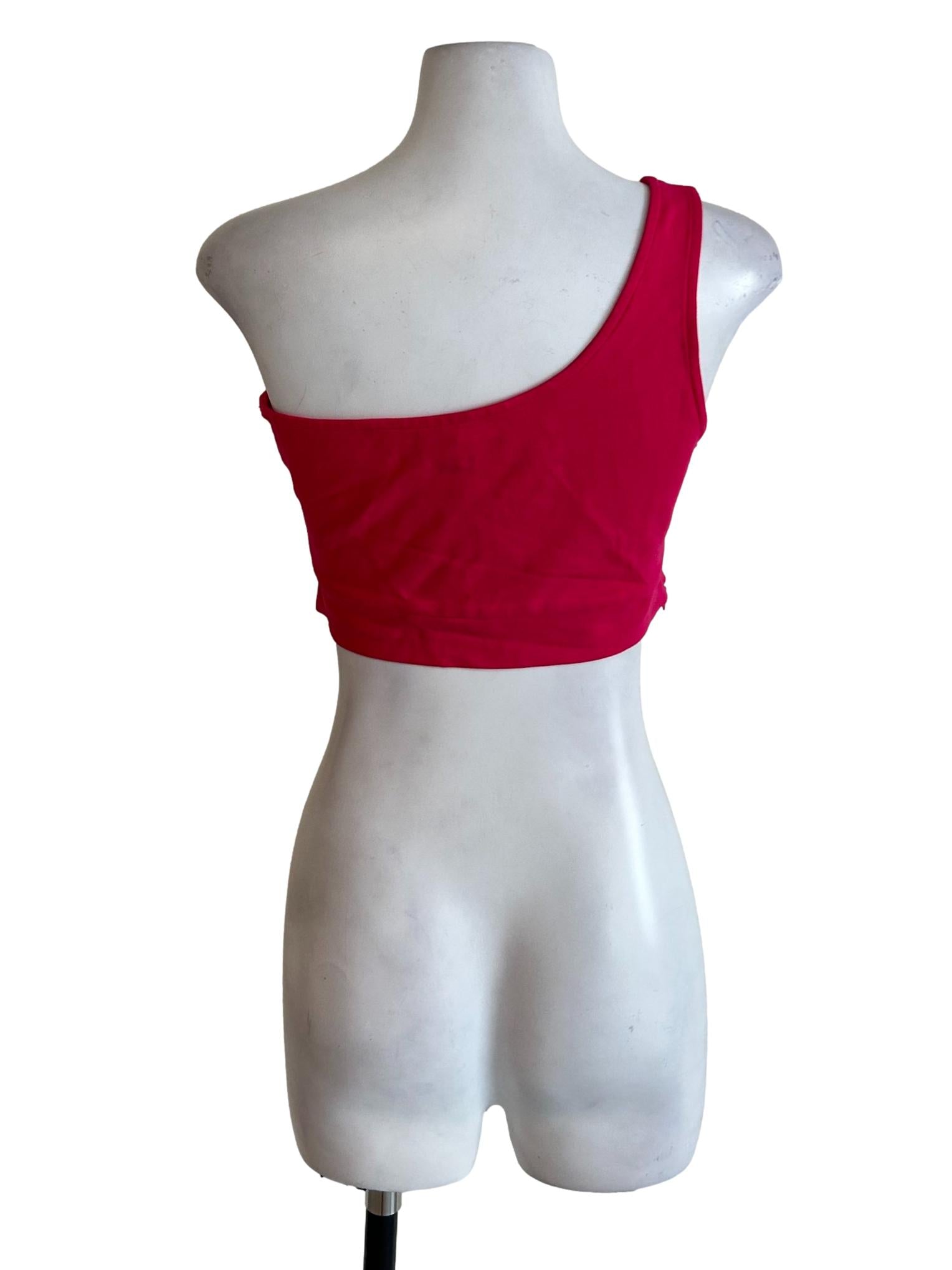 Hot Pink Asymmetric Sleeveless Top