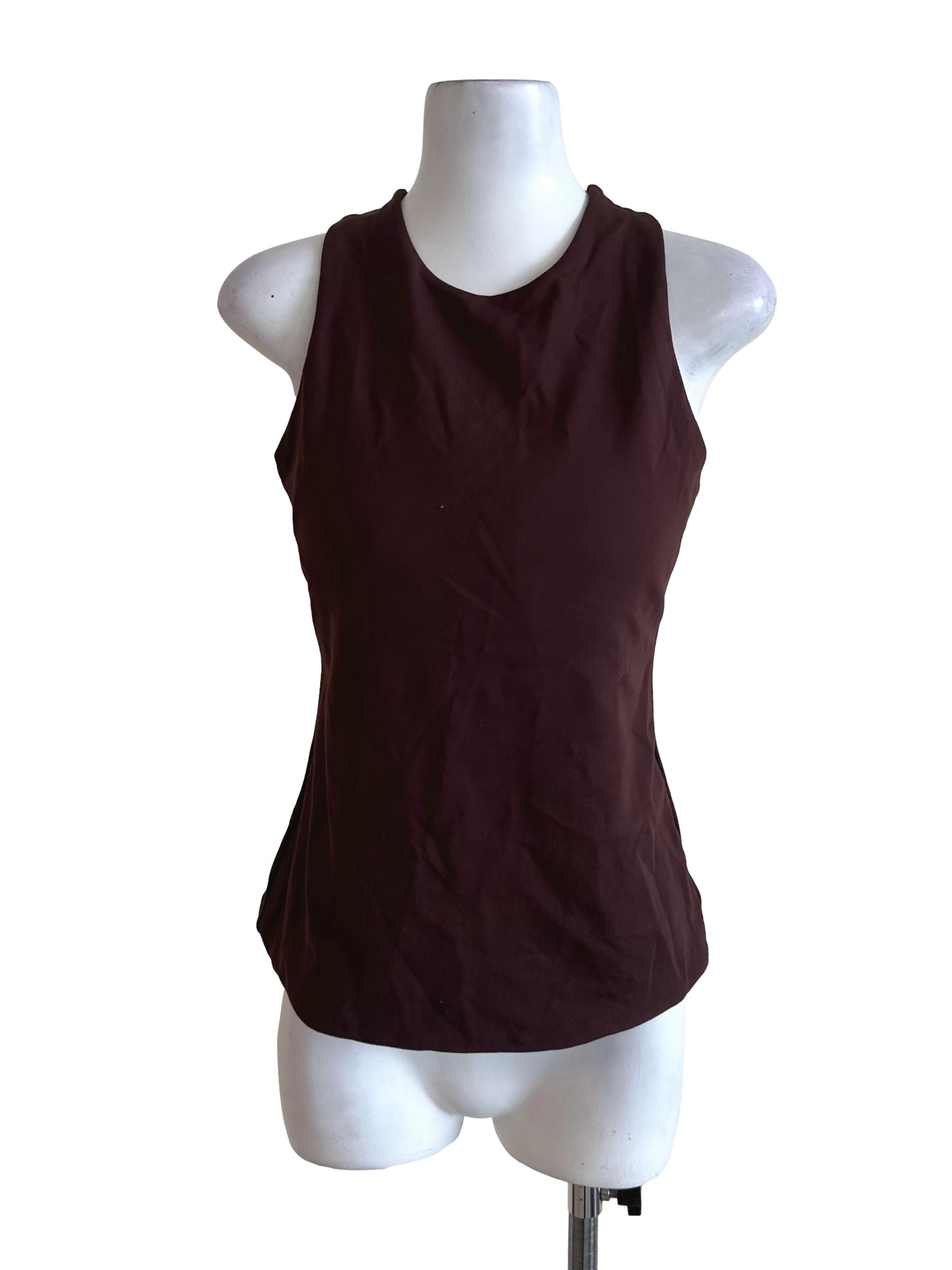 Mocha Brown Back Overlap Top LB