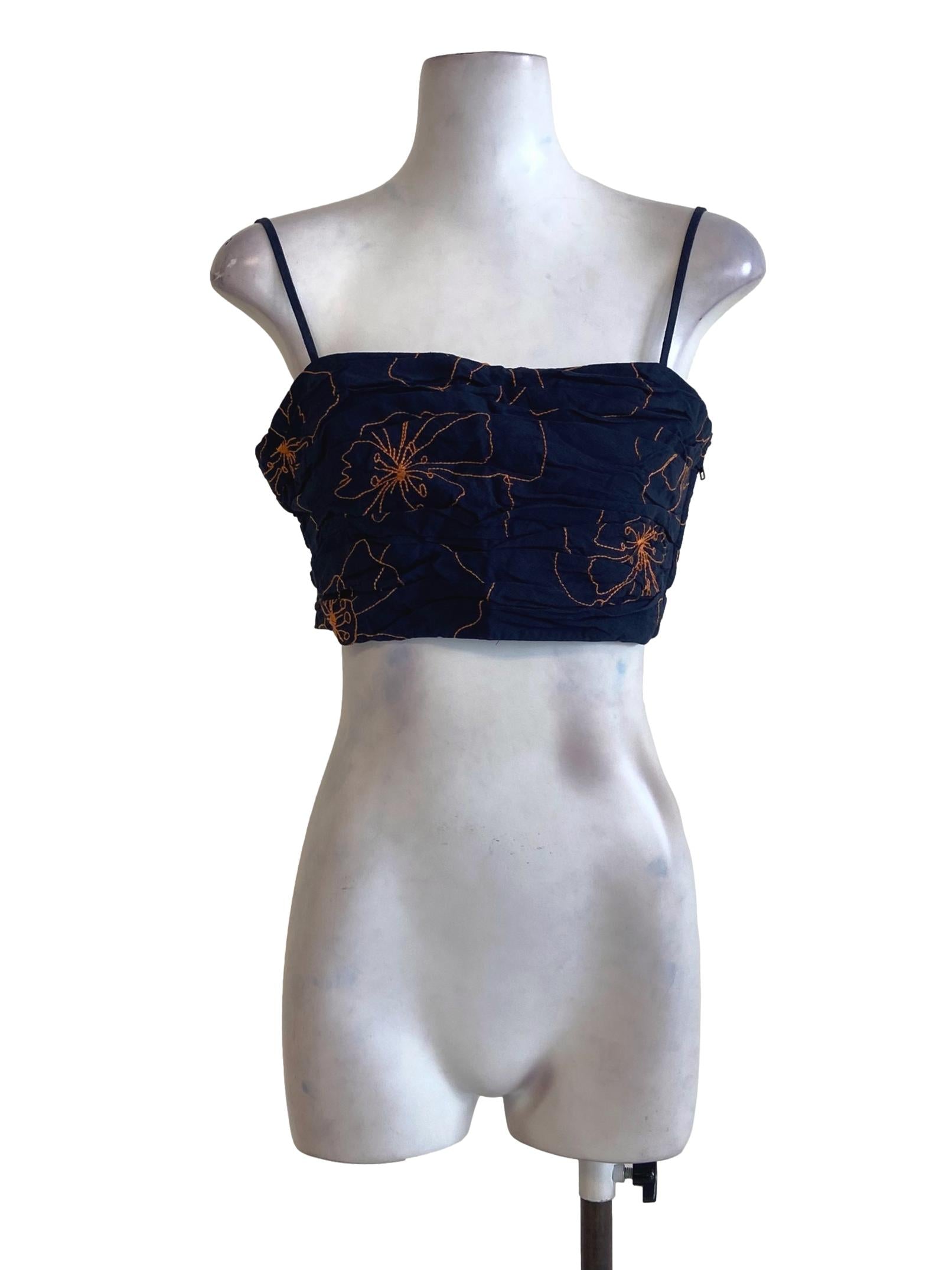 Berry Blue Floral Crop Top LB