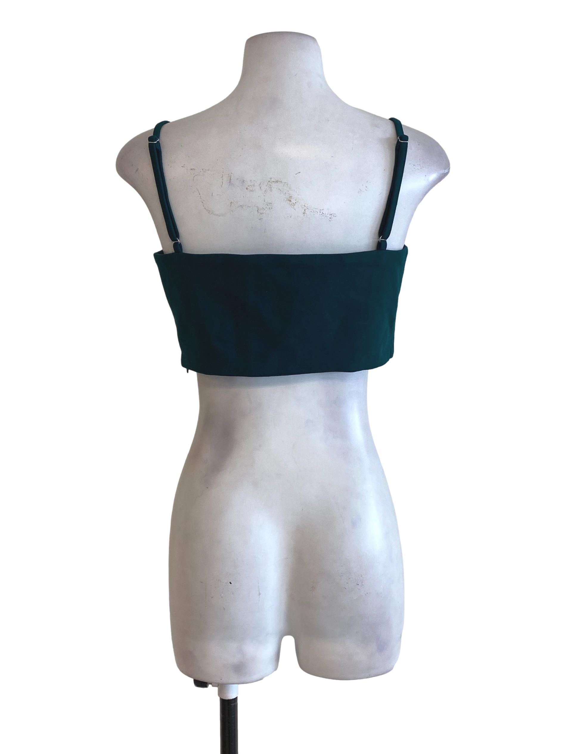 Dark Green Crop Top