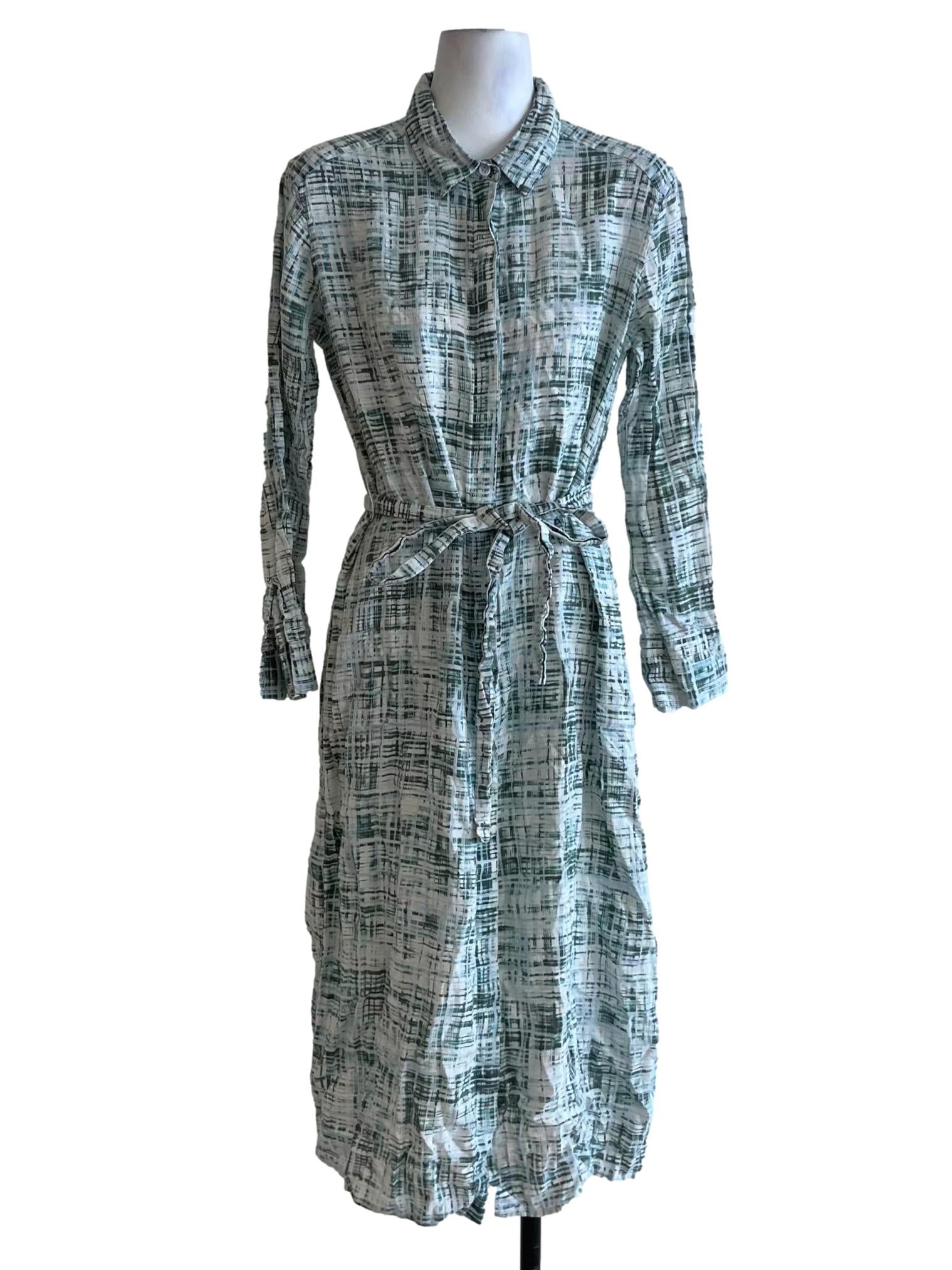 Green Wing Collar Empire Dress