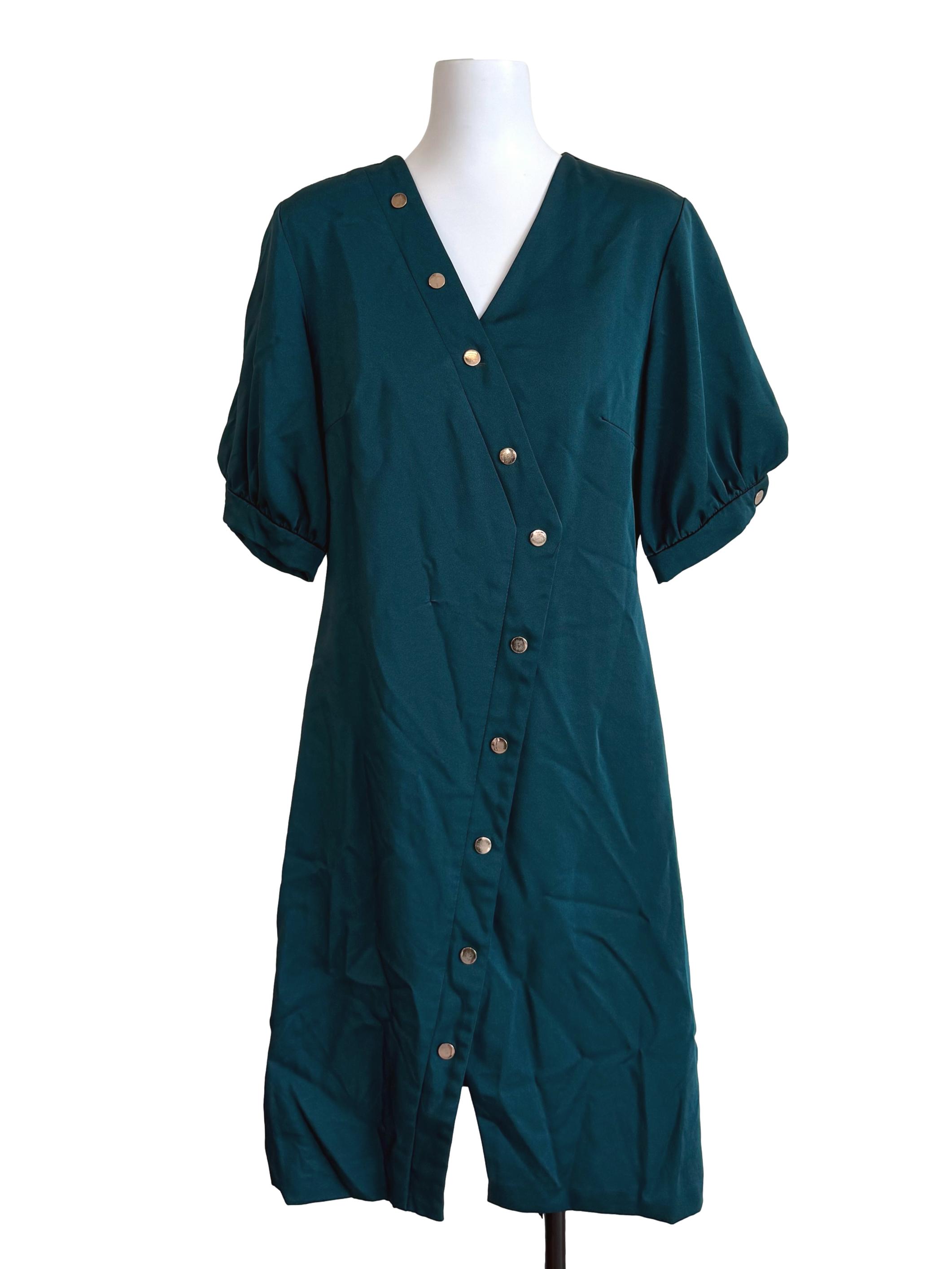 Cool Pine French Button Dress