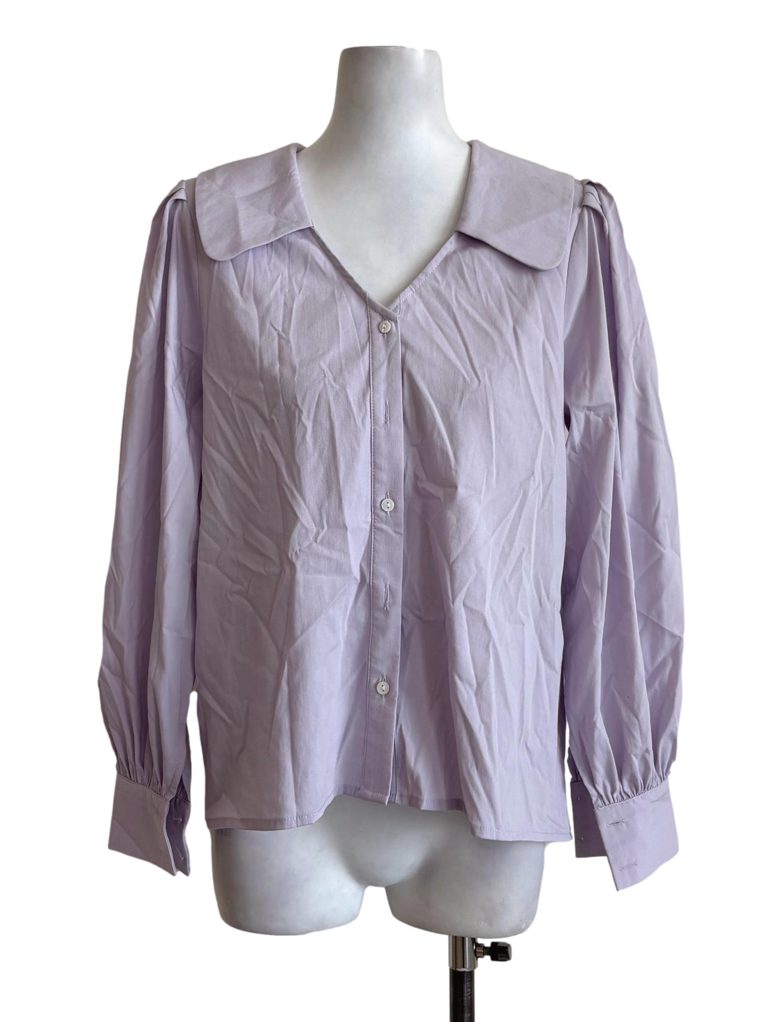 Lavender Button Up Puritan Collar Shirt TCL