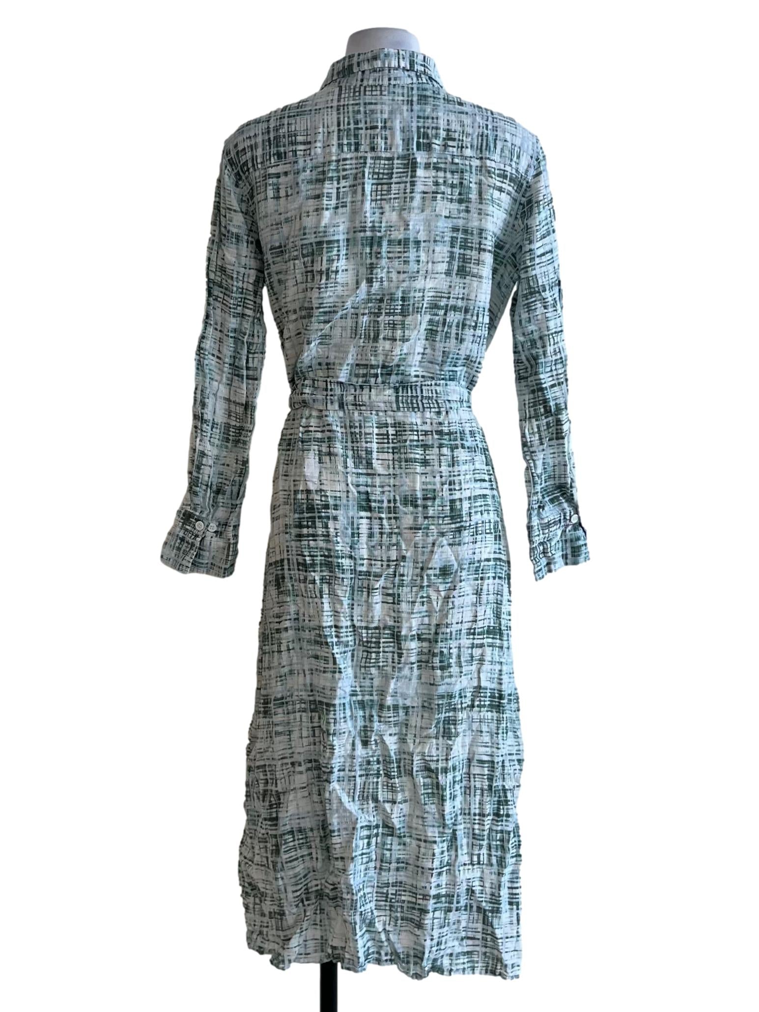 Green Wing Collar Empire Dress