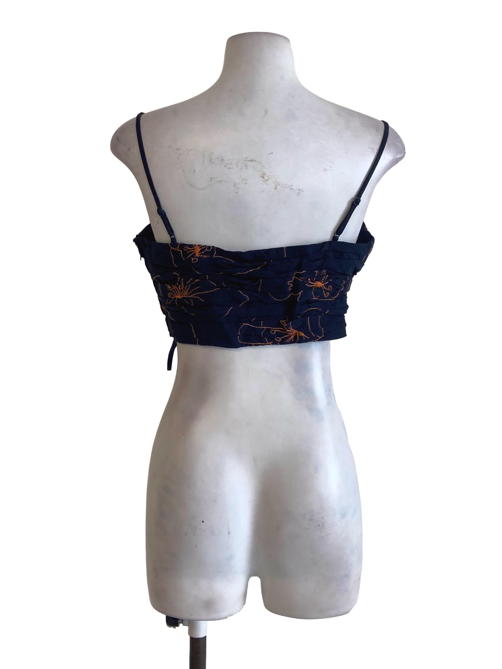 Berry Blue Floral Crop Top LB