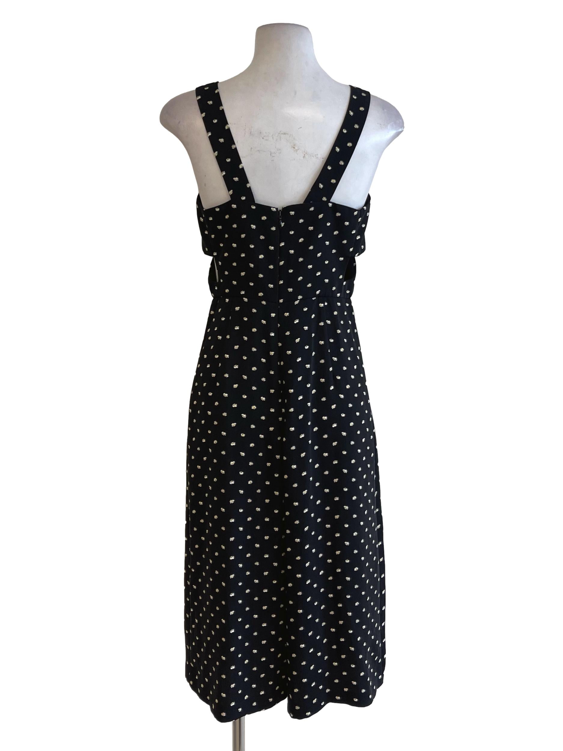 Black Daisies Printed Square Neck Jumpsuit