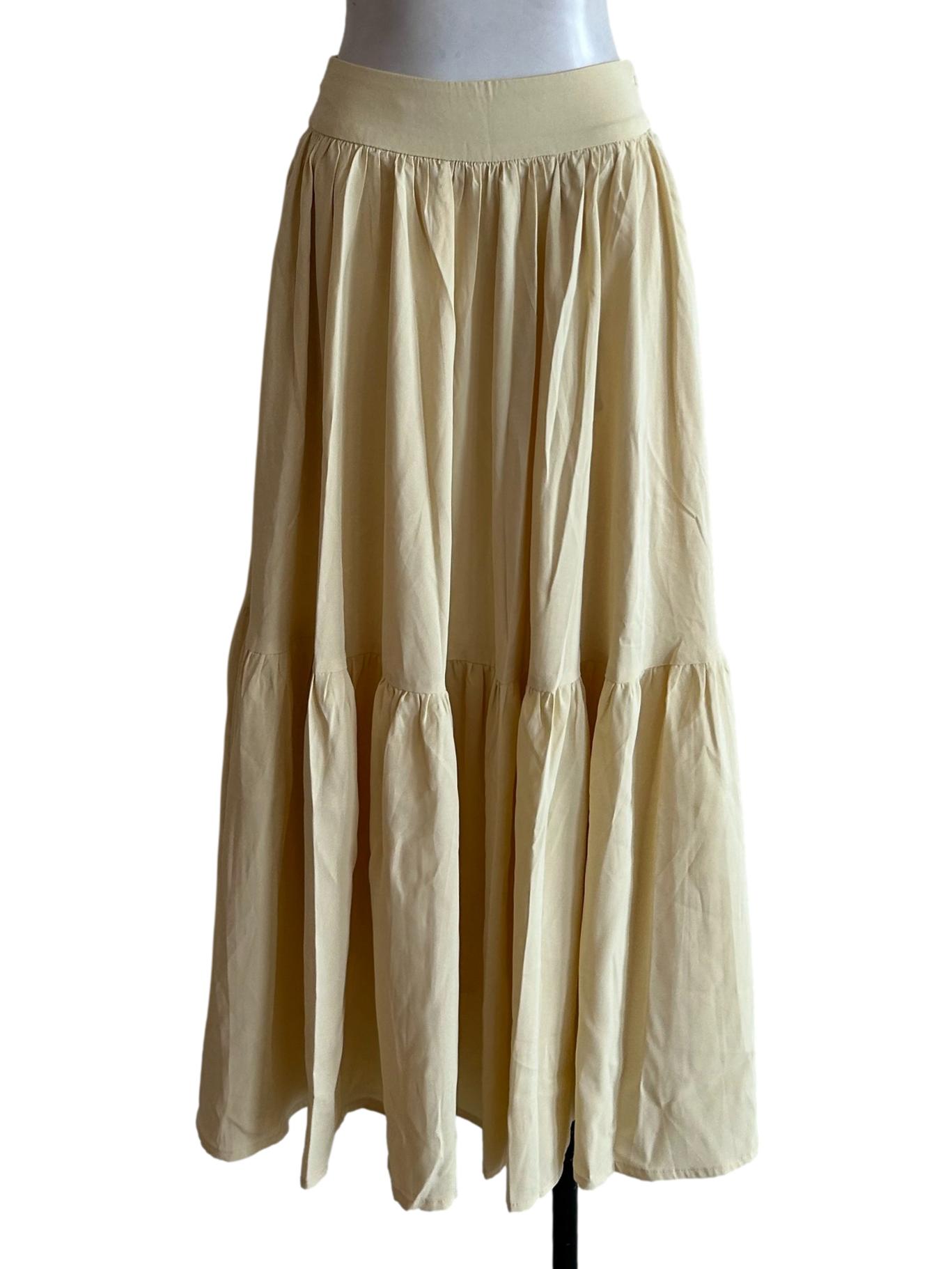 Pastel Yelllow Tiered Skirt