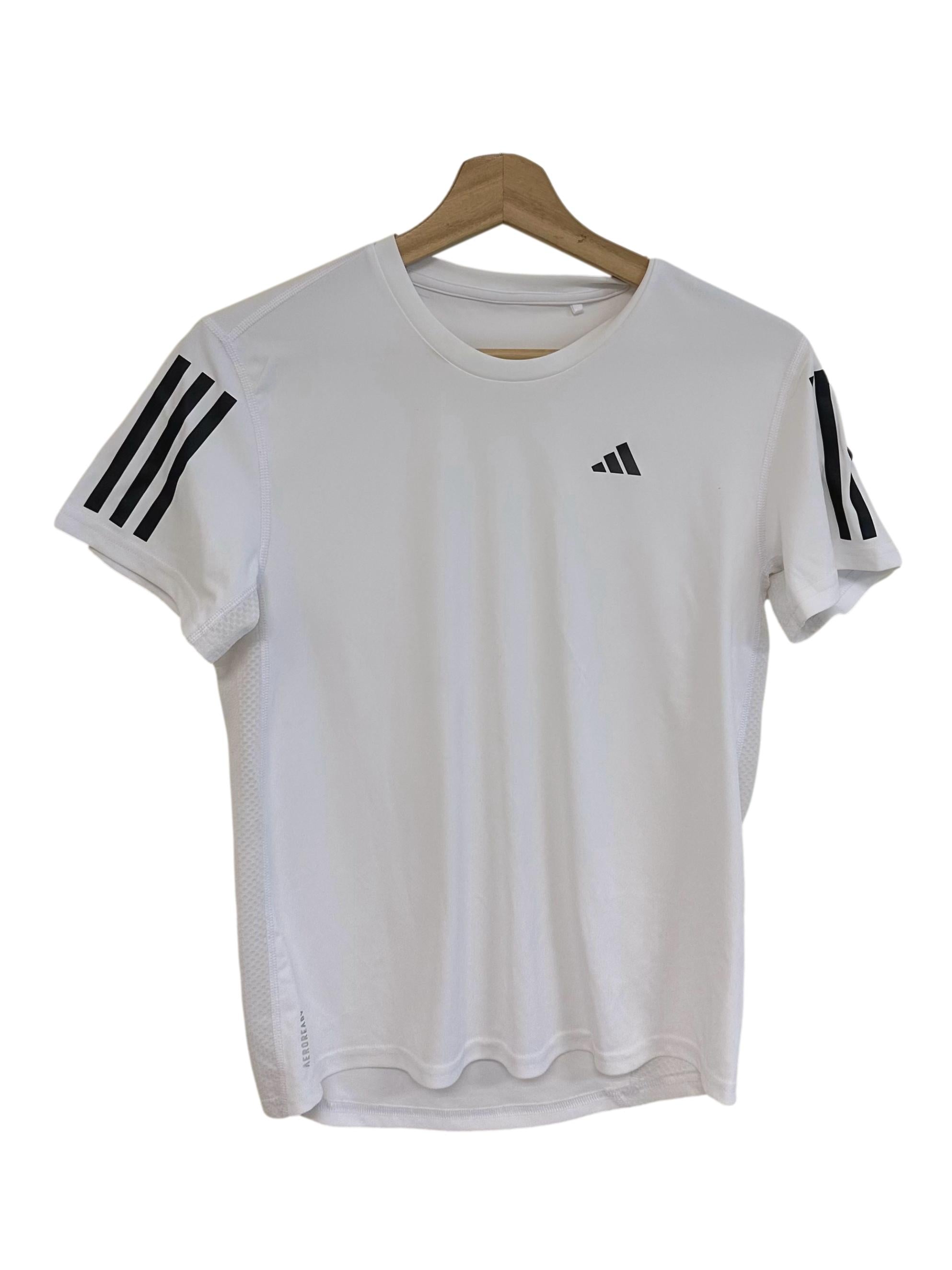 Pure White Round Neck Logo Tee Top