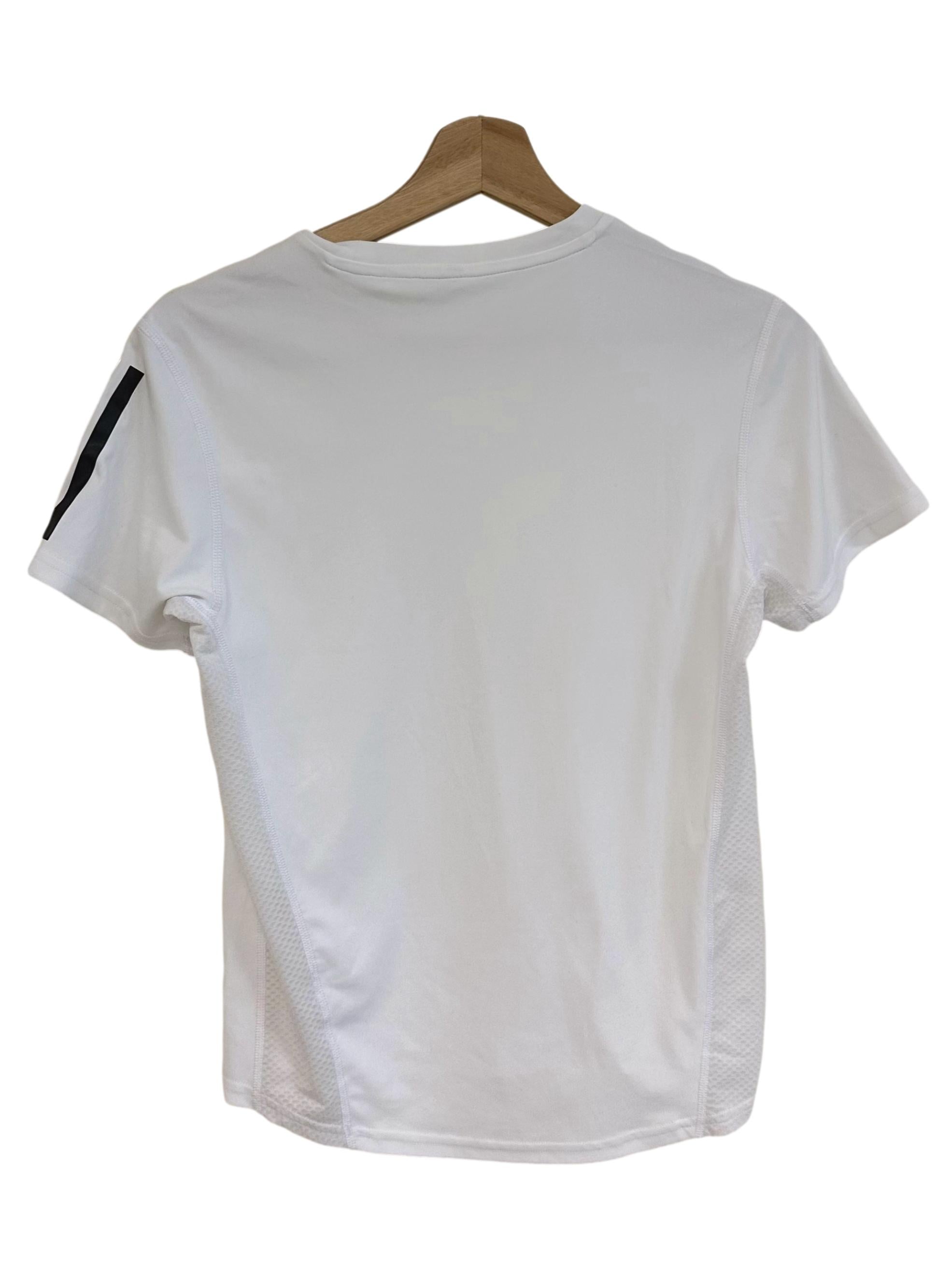 Pure White Round Neck Logo Tee Top