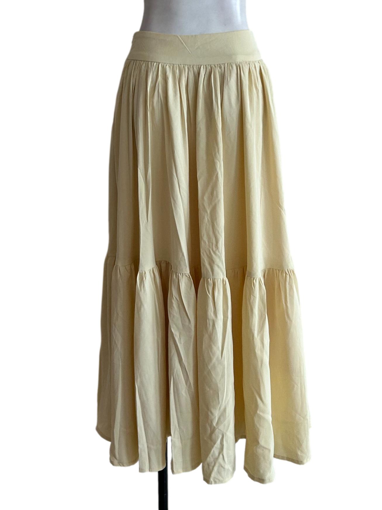 Pastel Yelllow Tiered Skirt