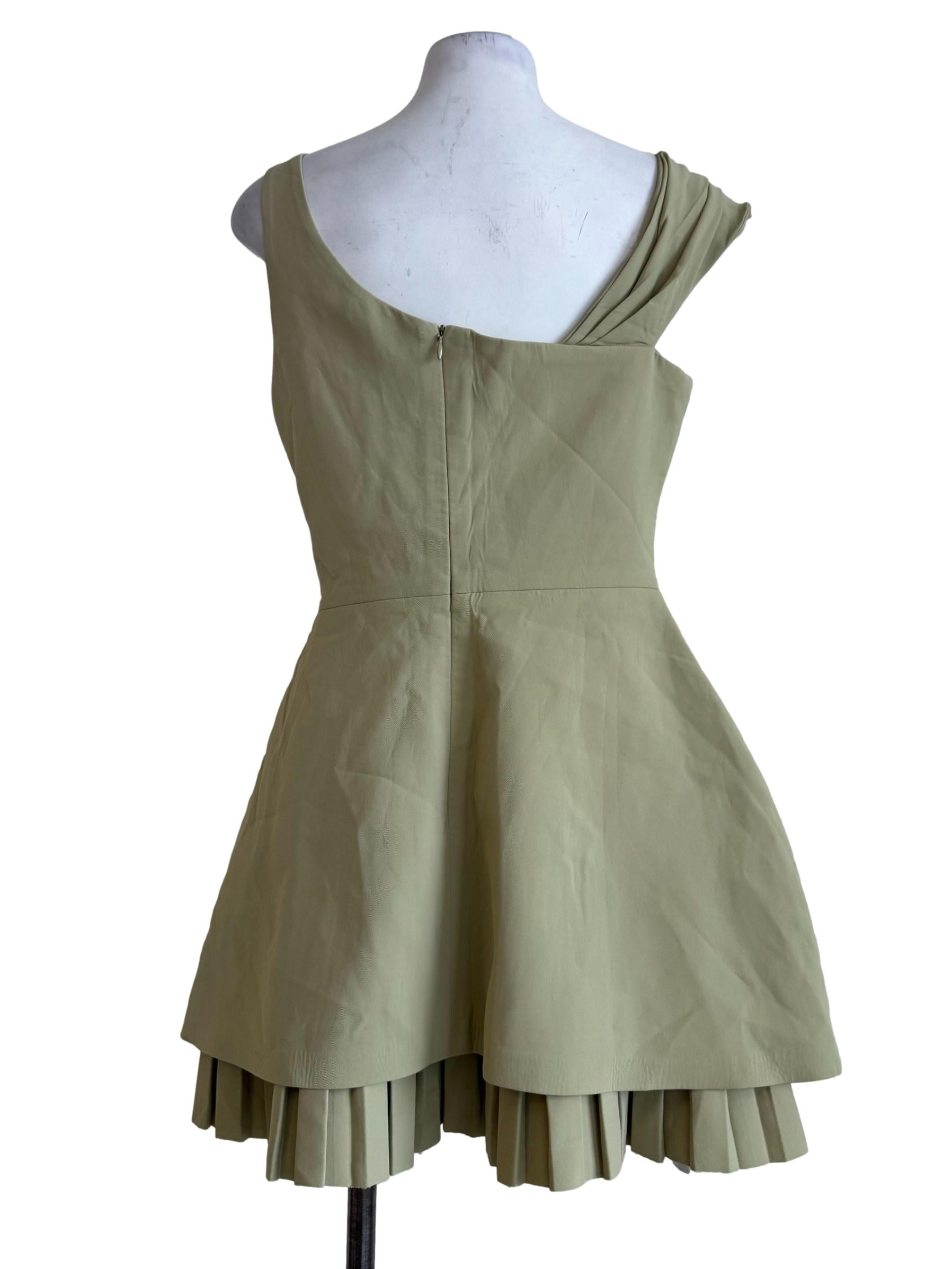 Pistachio Bottom Pleated Mini Dress