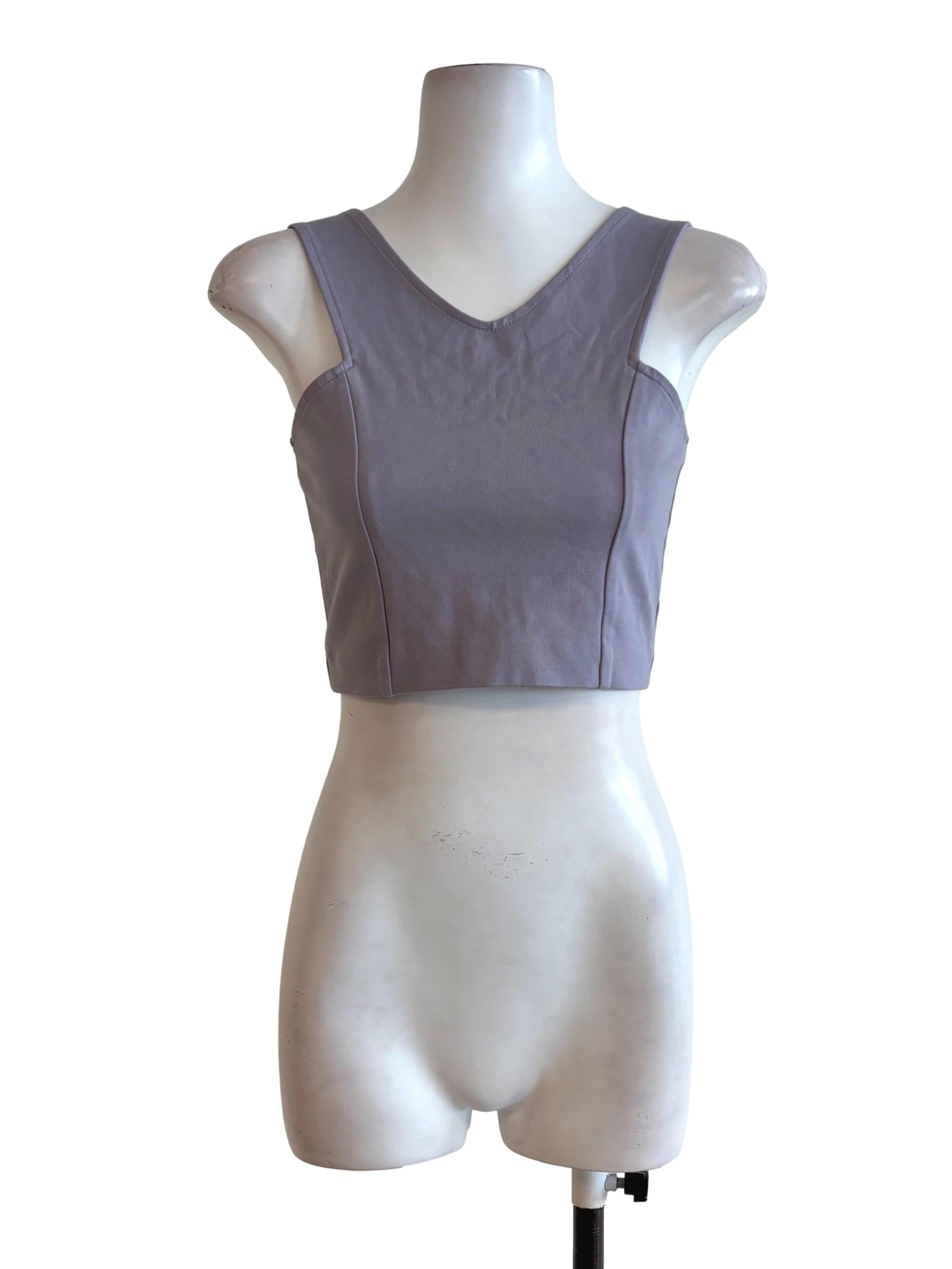 Purple V Neck Crop Tank