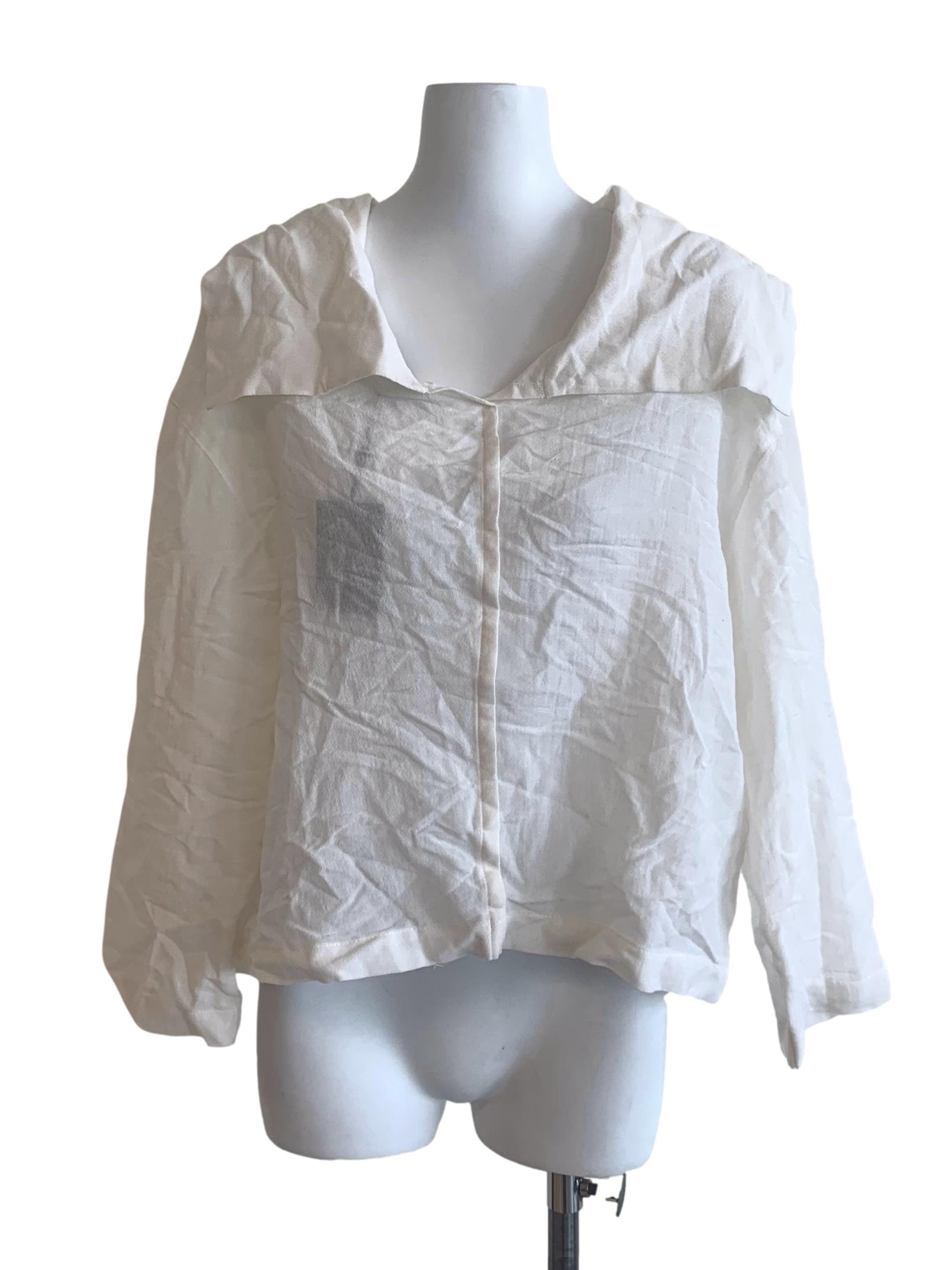 White Puritan Collared Top