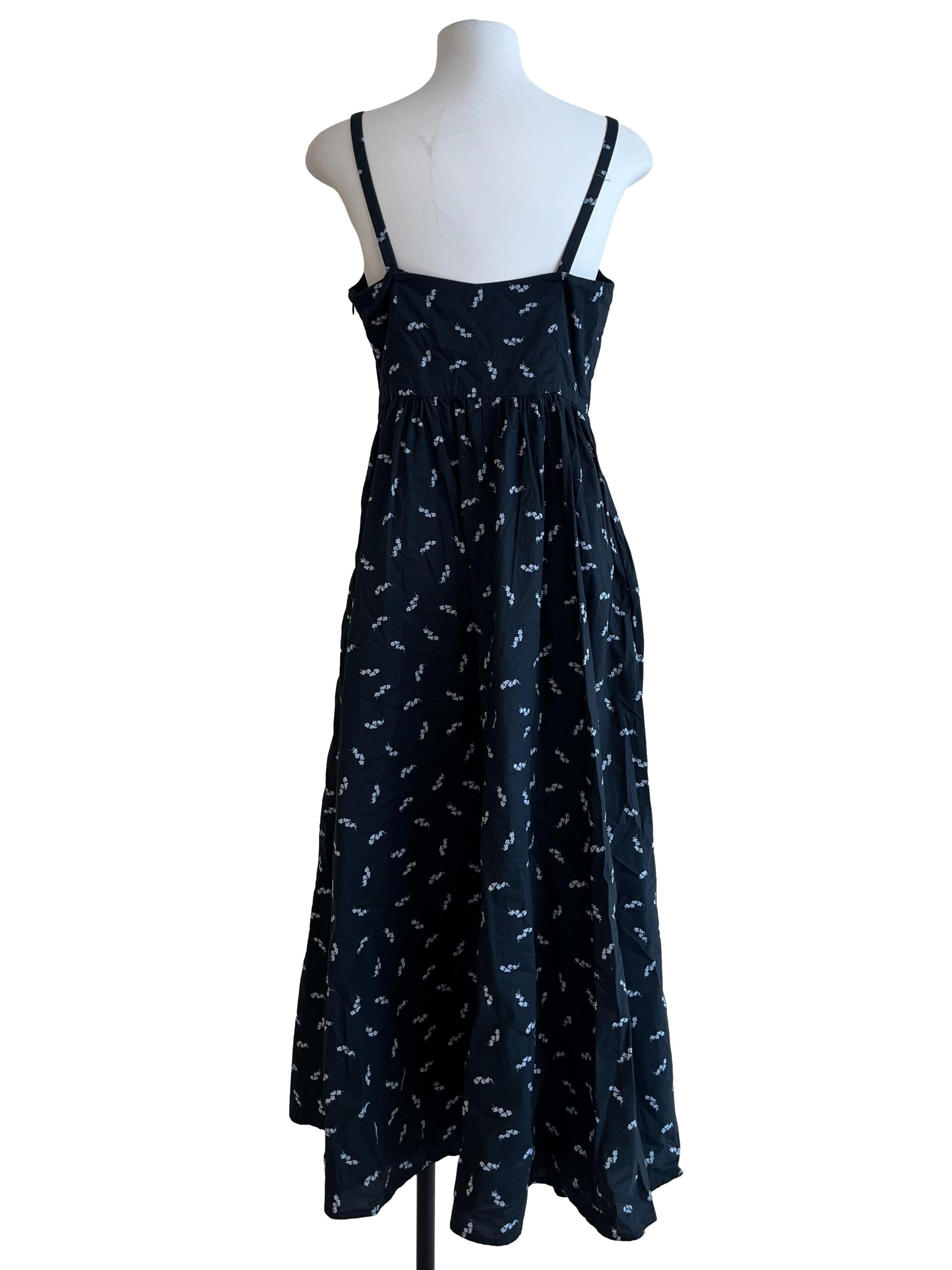 Peacock Blue Floral Print Sleeveless Dress