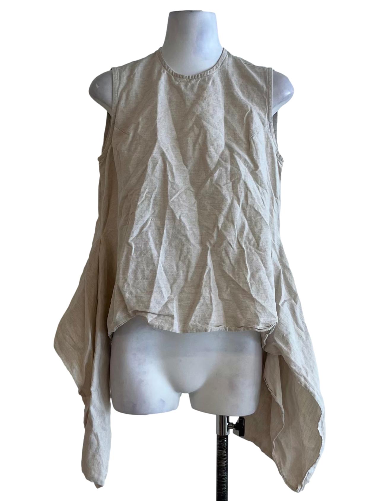 Beige Jewel Neckline Sleeveless Top