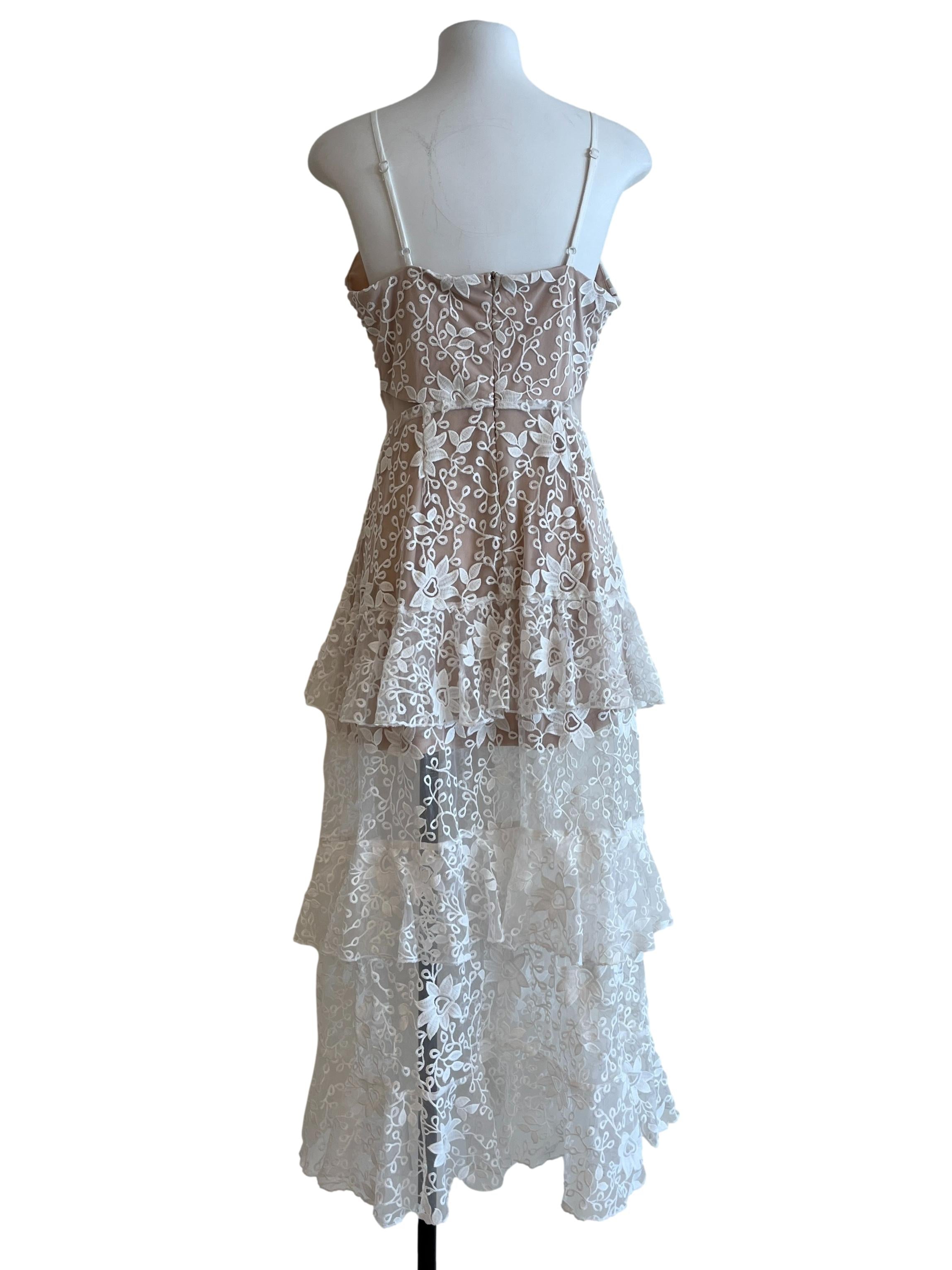 Bone White Embroidery Lace Dress
