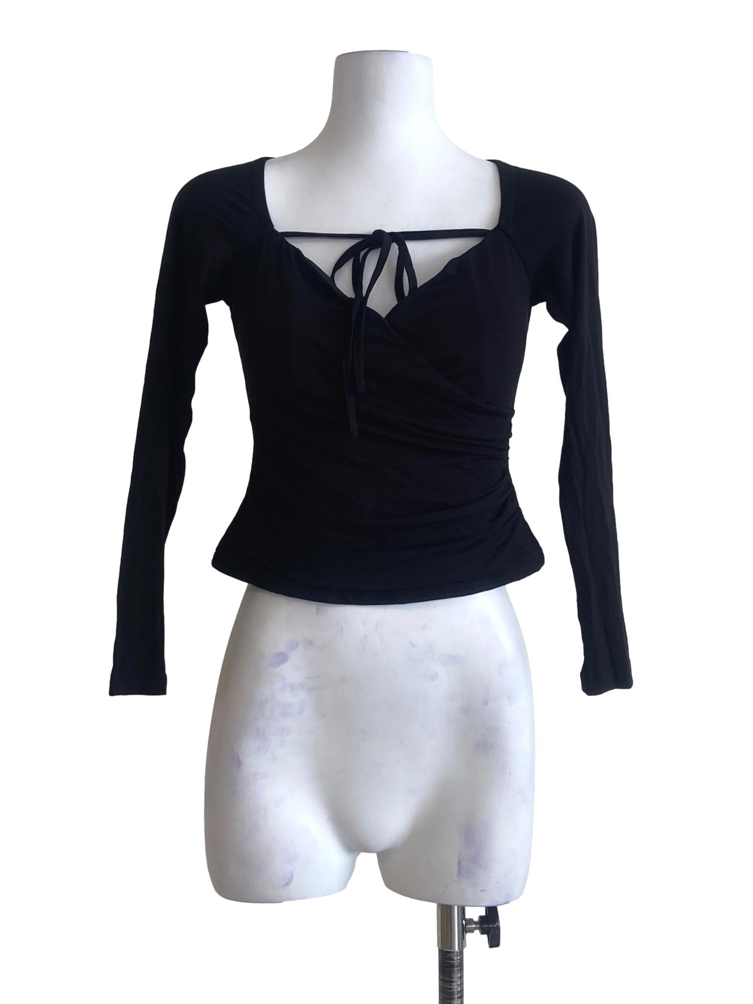 Black Square Neck Crop Top