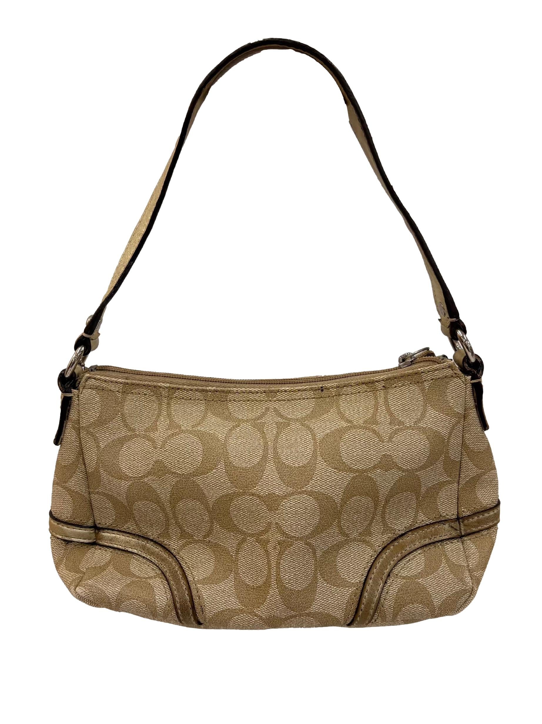 Beige Sufflette Coach Shoulder Bag