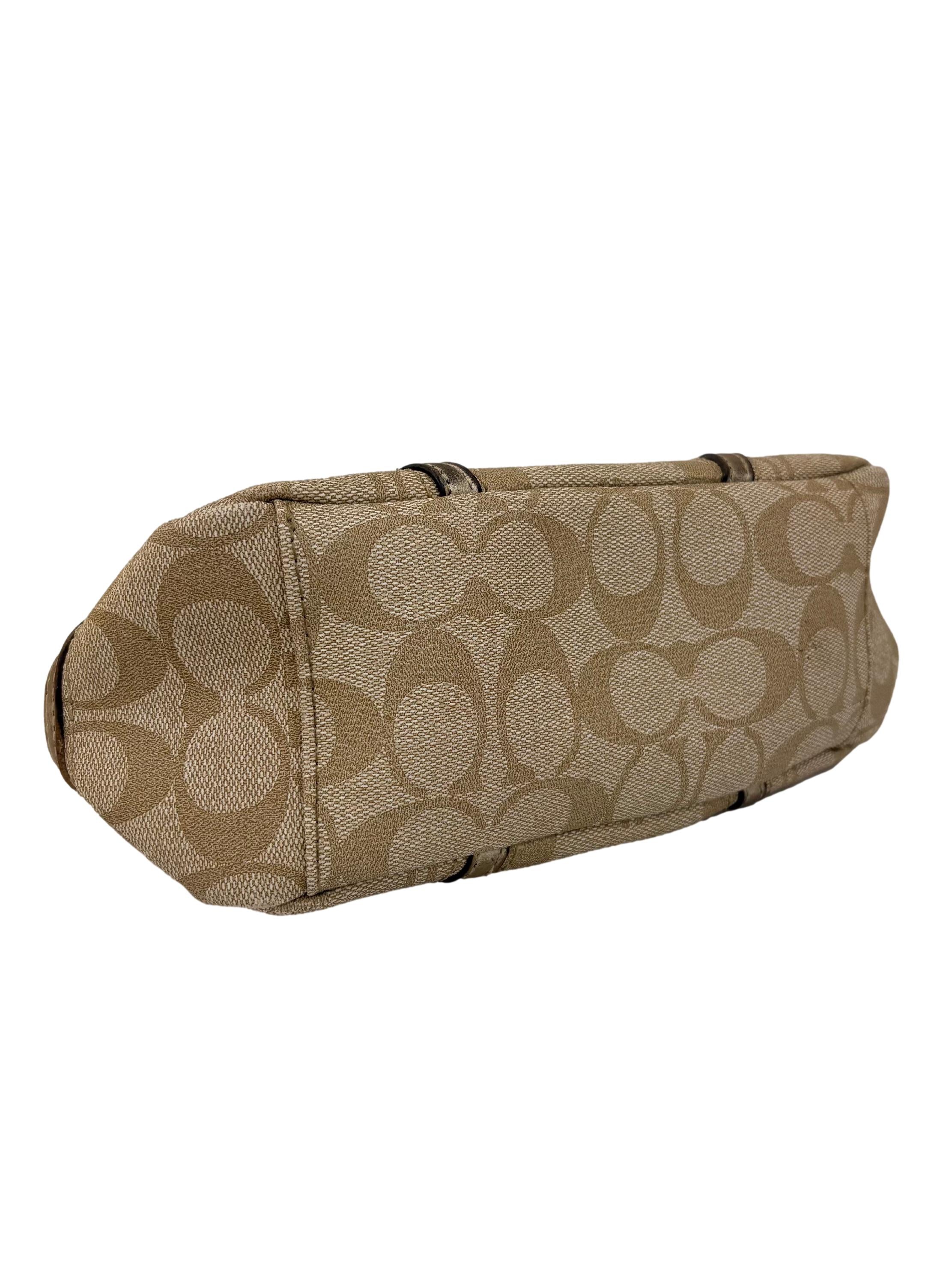 Beige Sufflette Coach Shoulder Bag