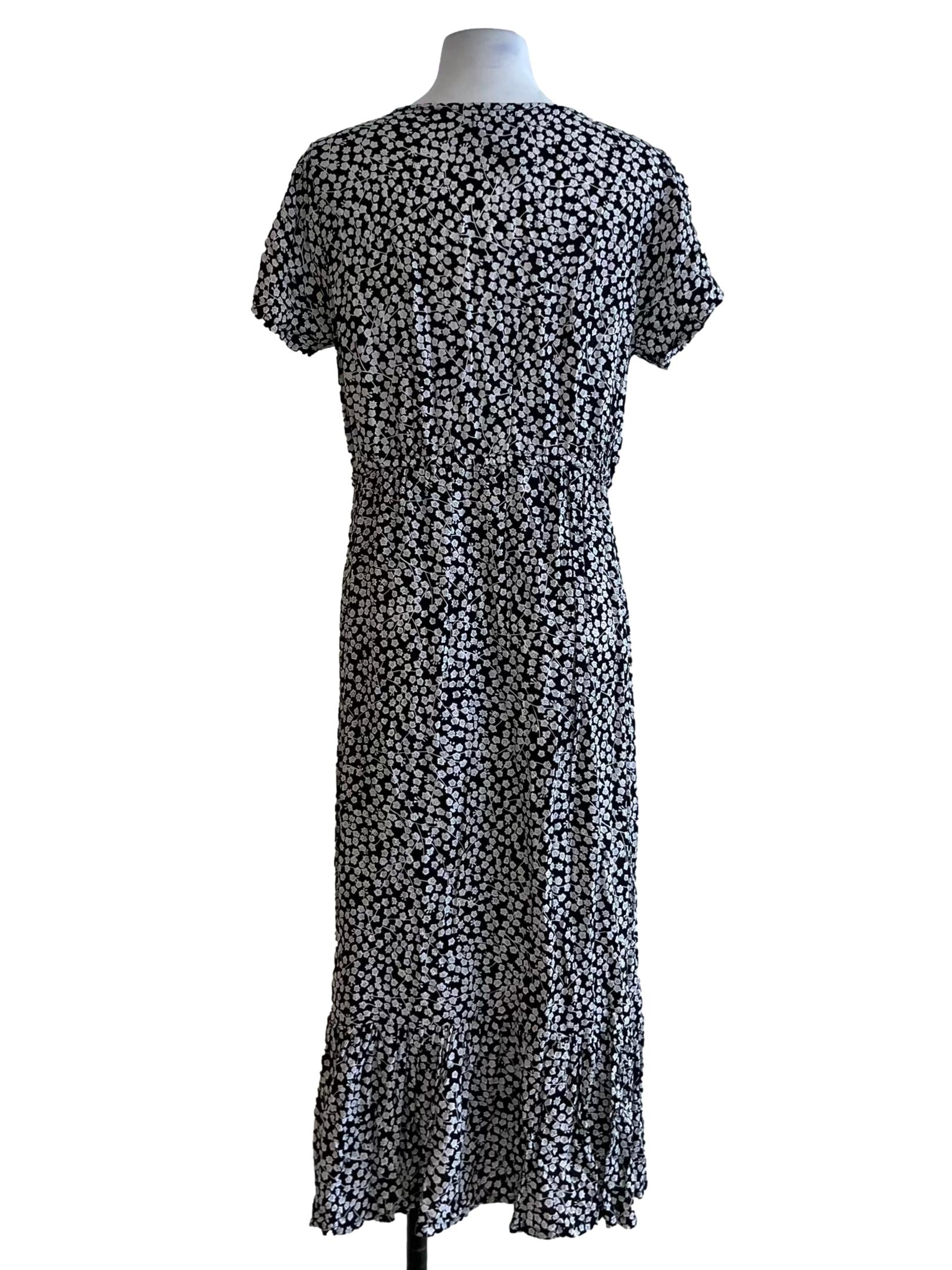 Black Floral Empire Dress