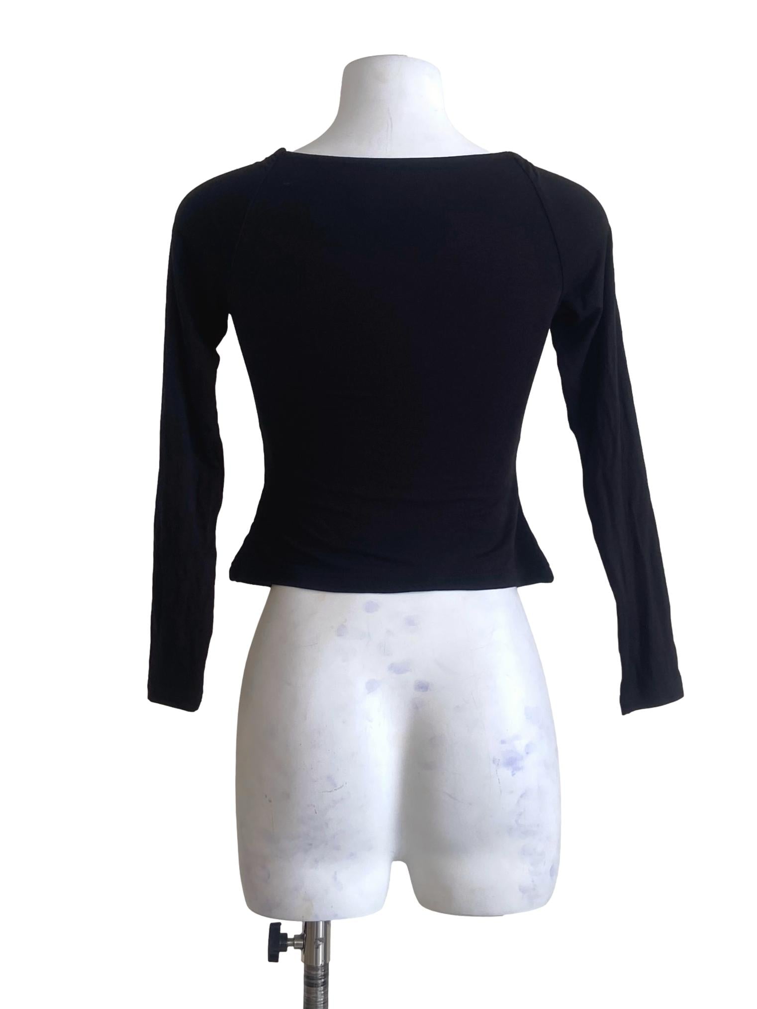 Black Square Neck Crop Top