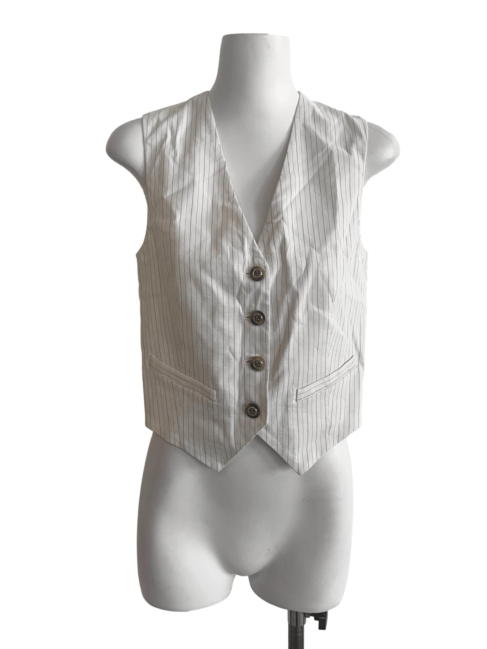 White V Neck Vest
