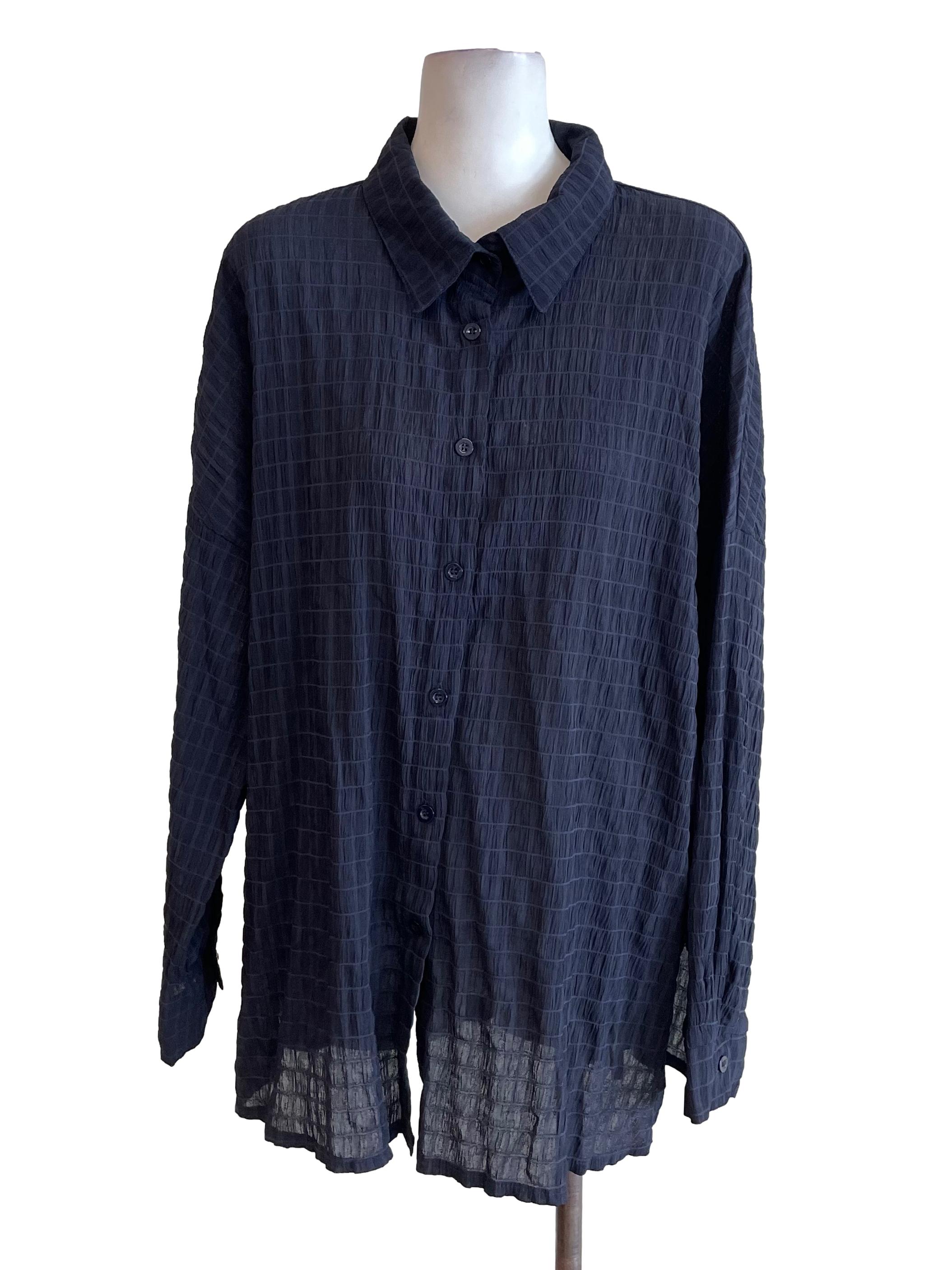 Dark Navy Textured Shirt