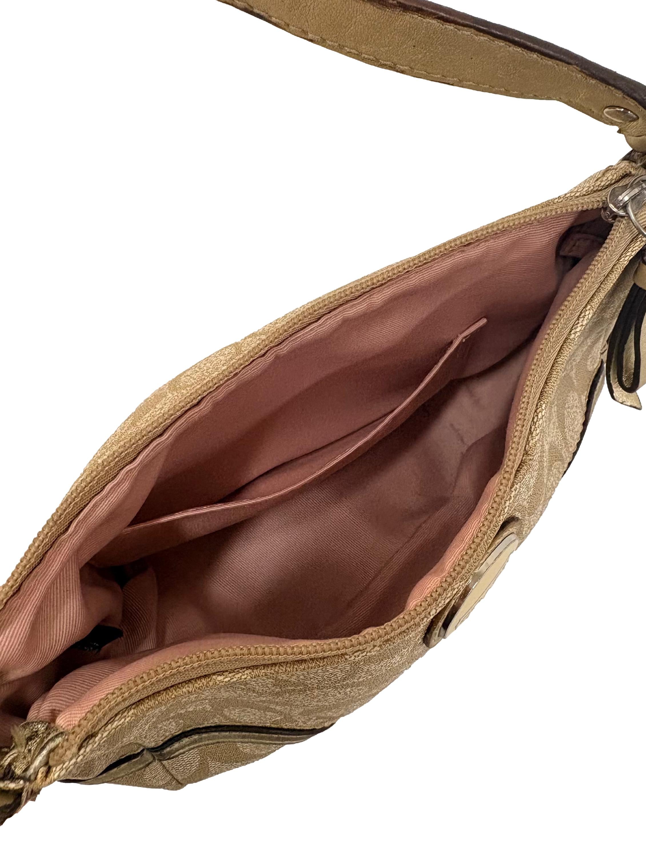 Beige Sufflette Coach Shoulder Bag