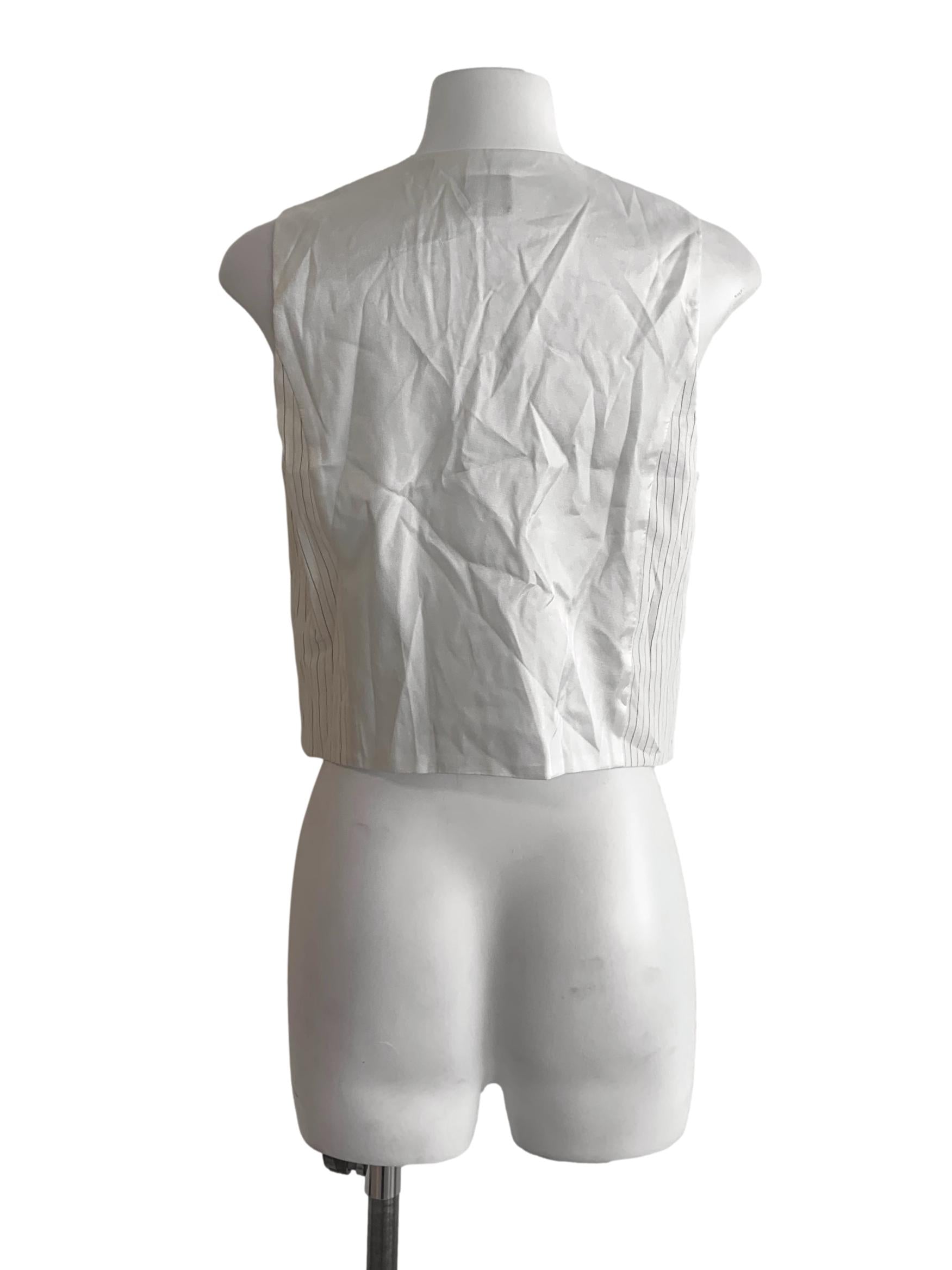 White V Neck Vest