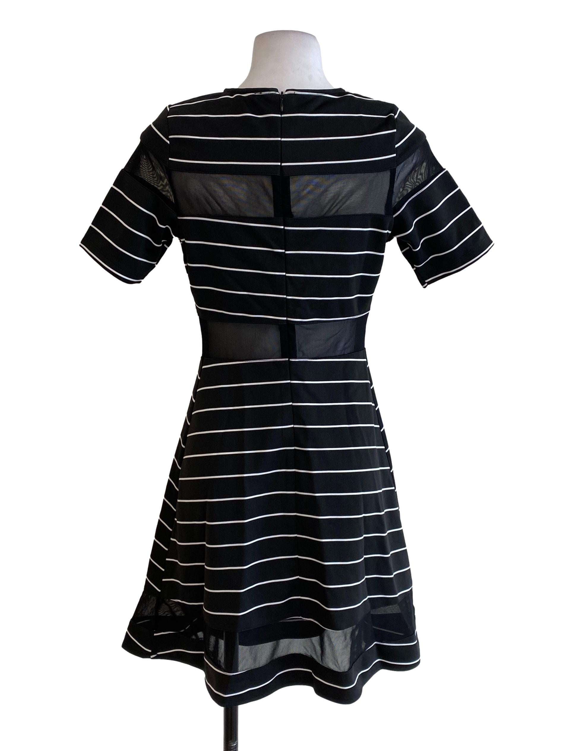 Black Striped Mini Dress