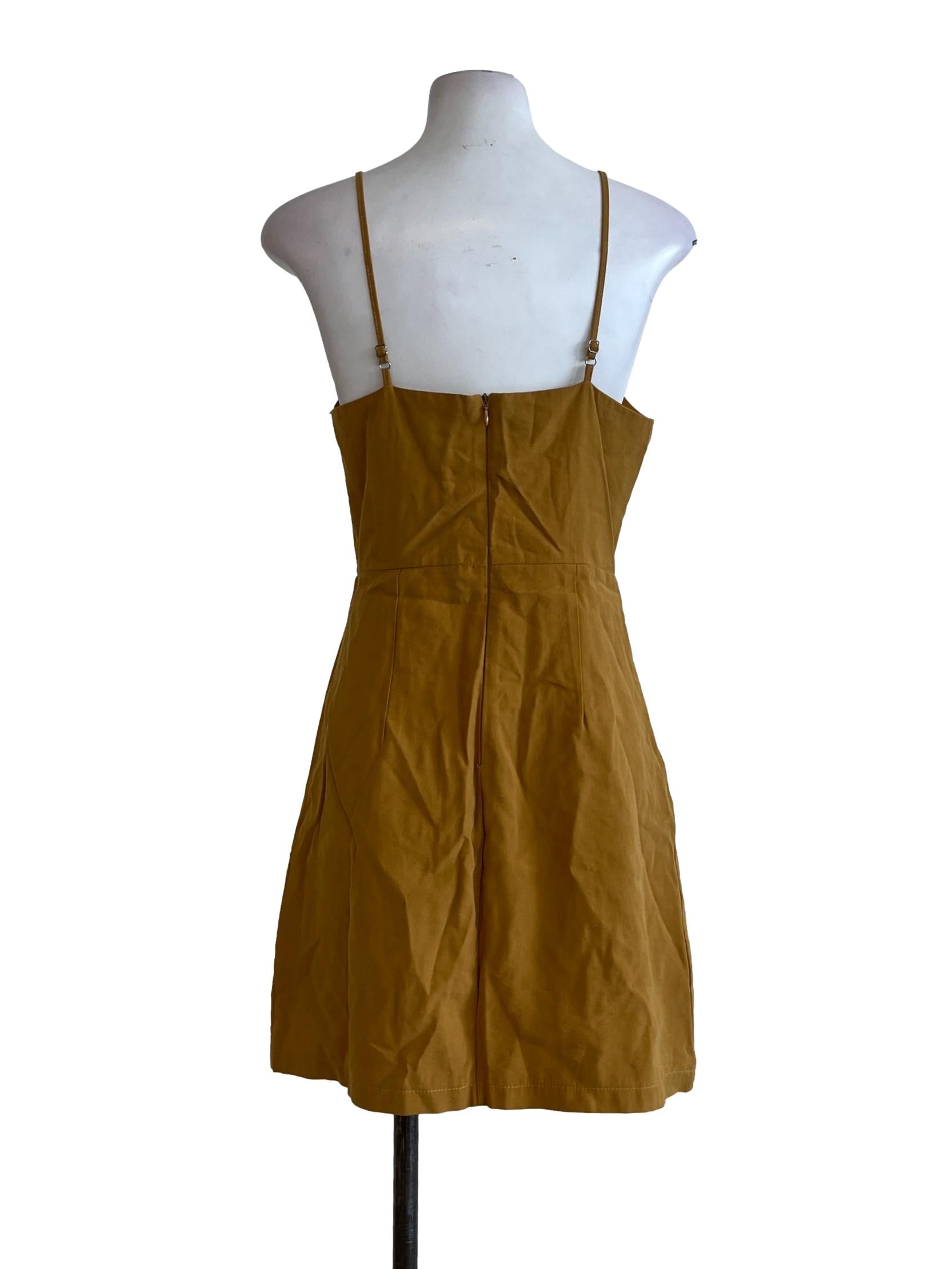 Dijon Yellow Spaghetti Strap Empire Dress