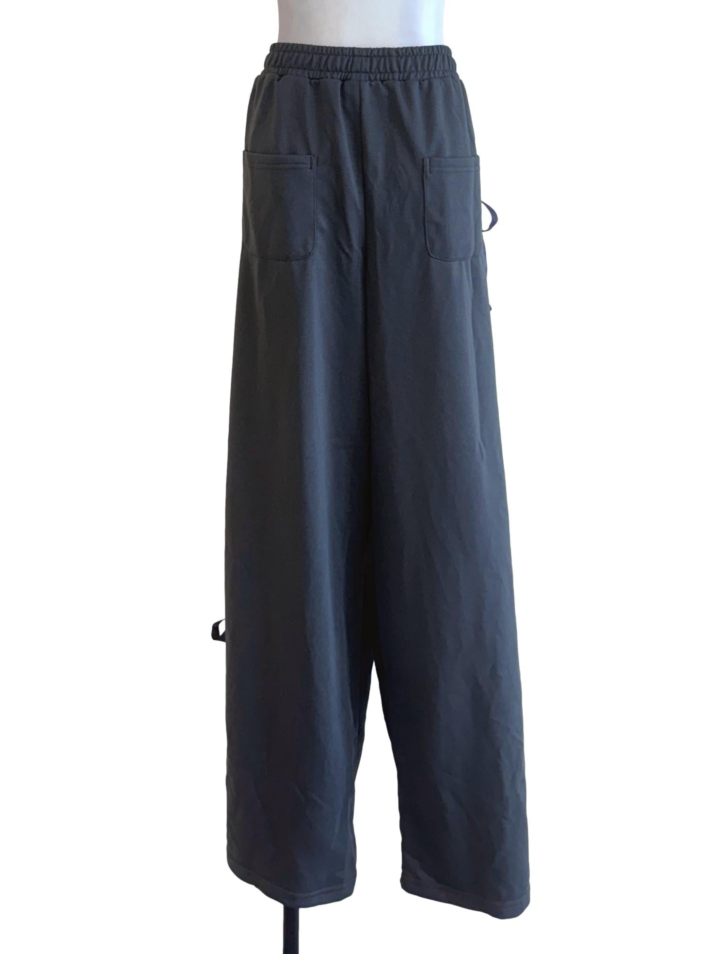 Pebble Grey Ribboned Pants